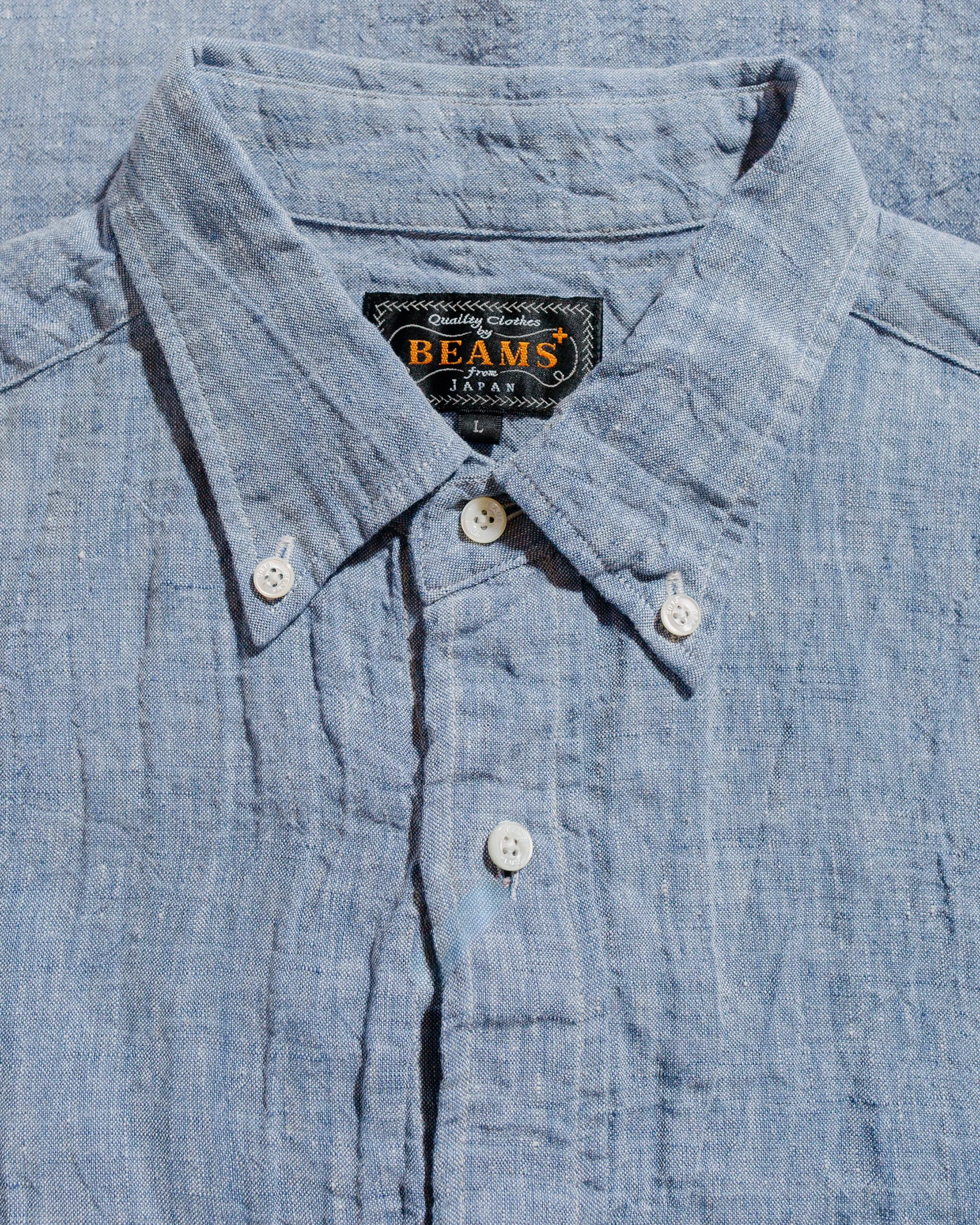 Beams Plus B.D. 1/40 Linen Chambray Blue