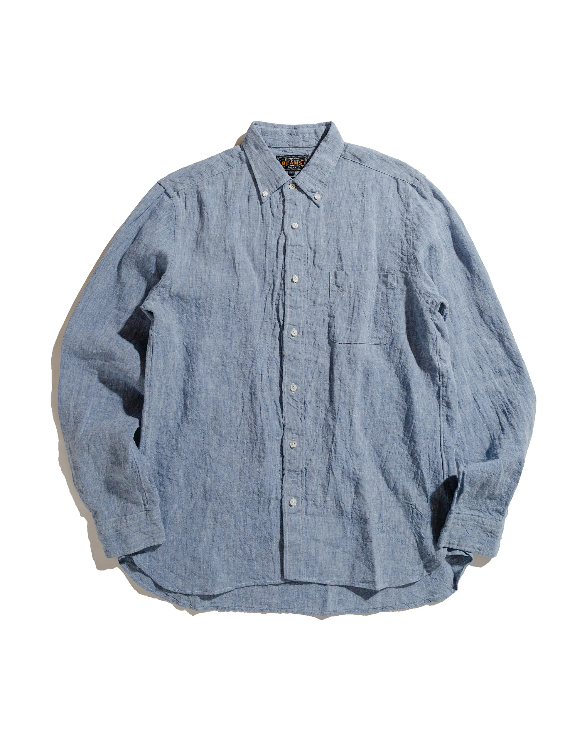Beams Plus B.D. 1/40 Linen Chambray Blue