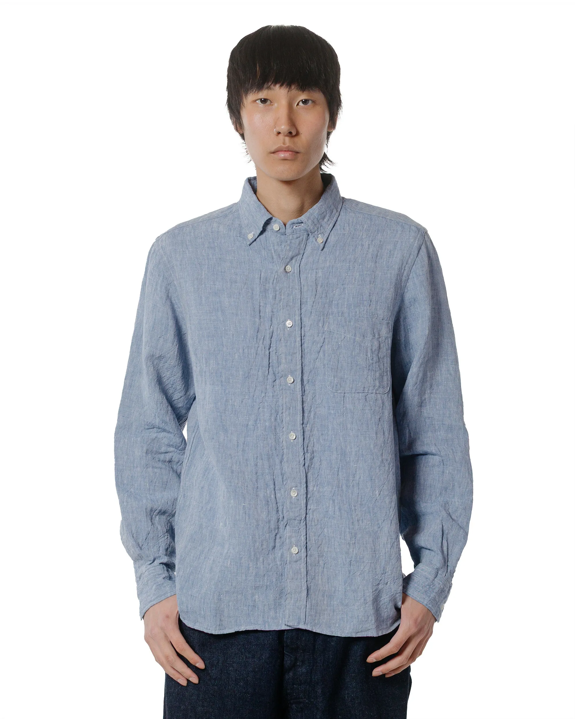 Beams Plus B.D. 1/40 Linen Chambray Blue