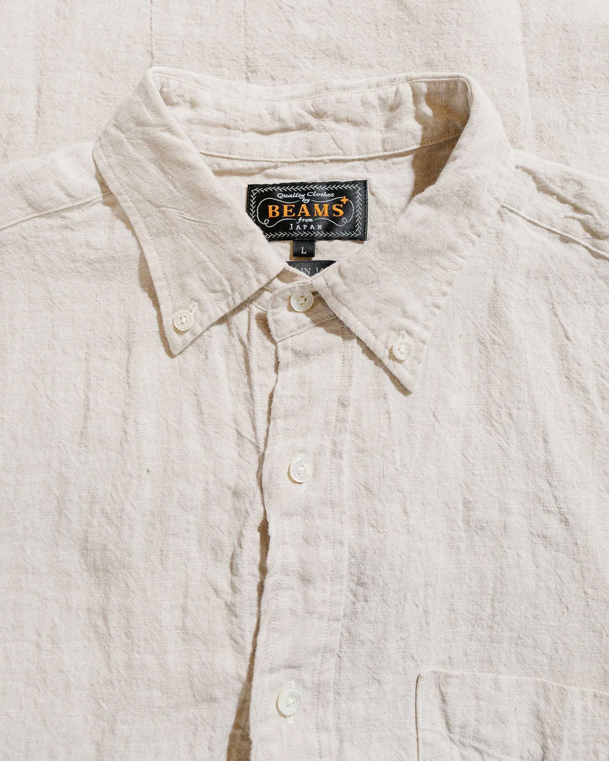 Beams Plus B.D. 1/40 Linen Chambray Natural
