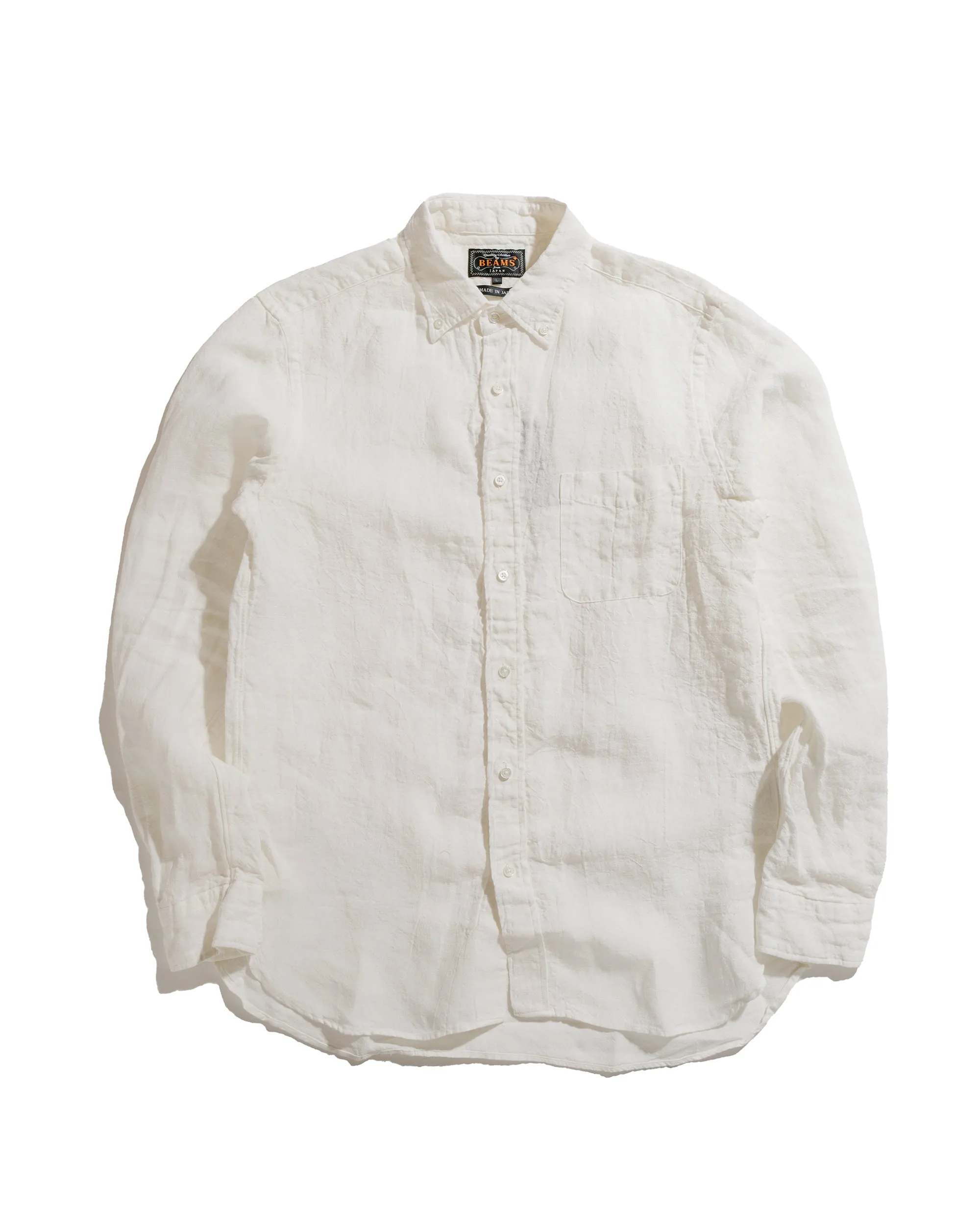 Beams Plus B.D. 1/40 Linen Chambray White