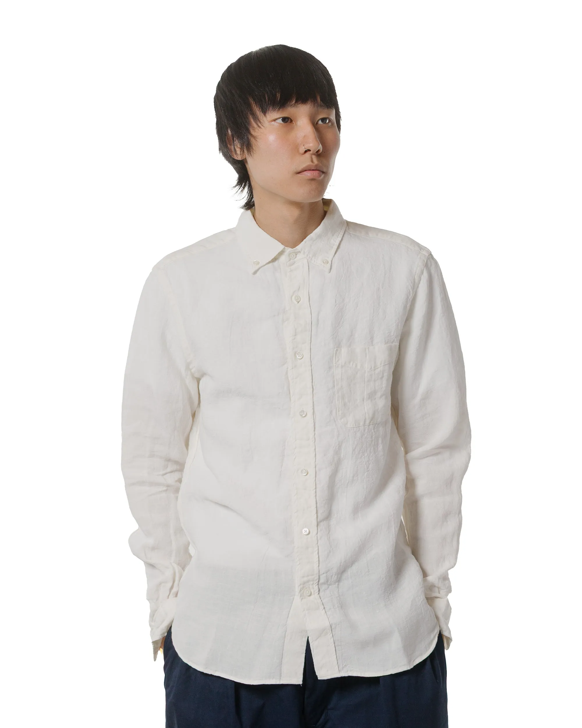 Beams Plus B.D. 1/40 Linen Chambray White