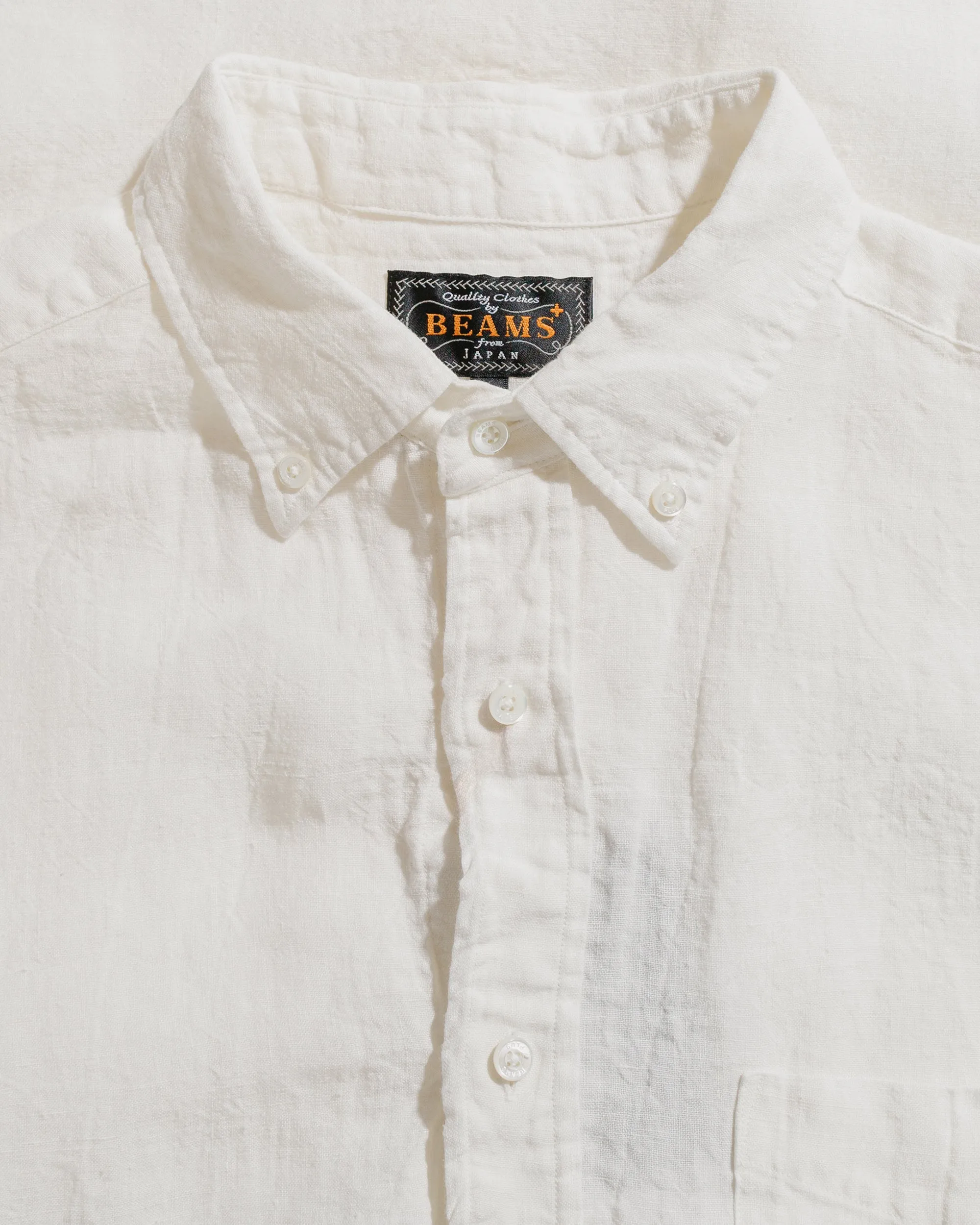 Beams Plus B.D. 1/40 Linen Chambray White