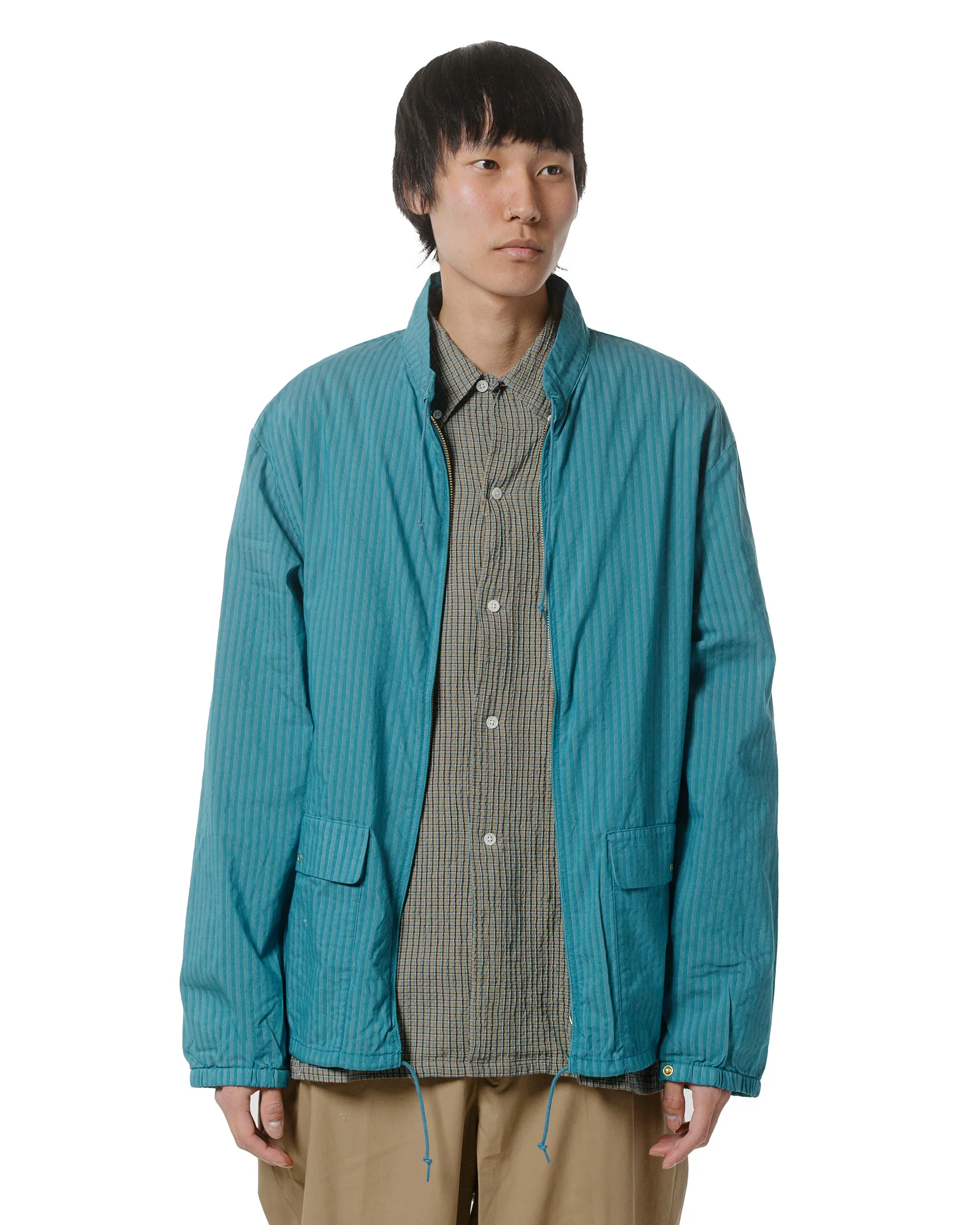 Beams Plus Swing Jacket Bumpy Stripe Blue