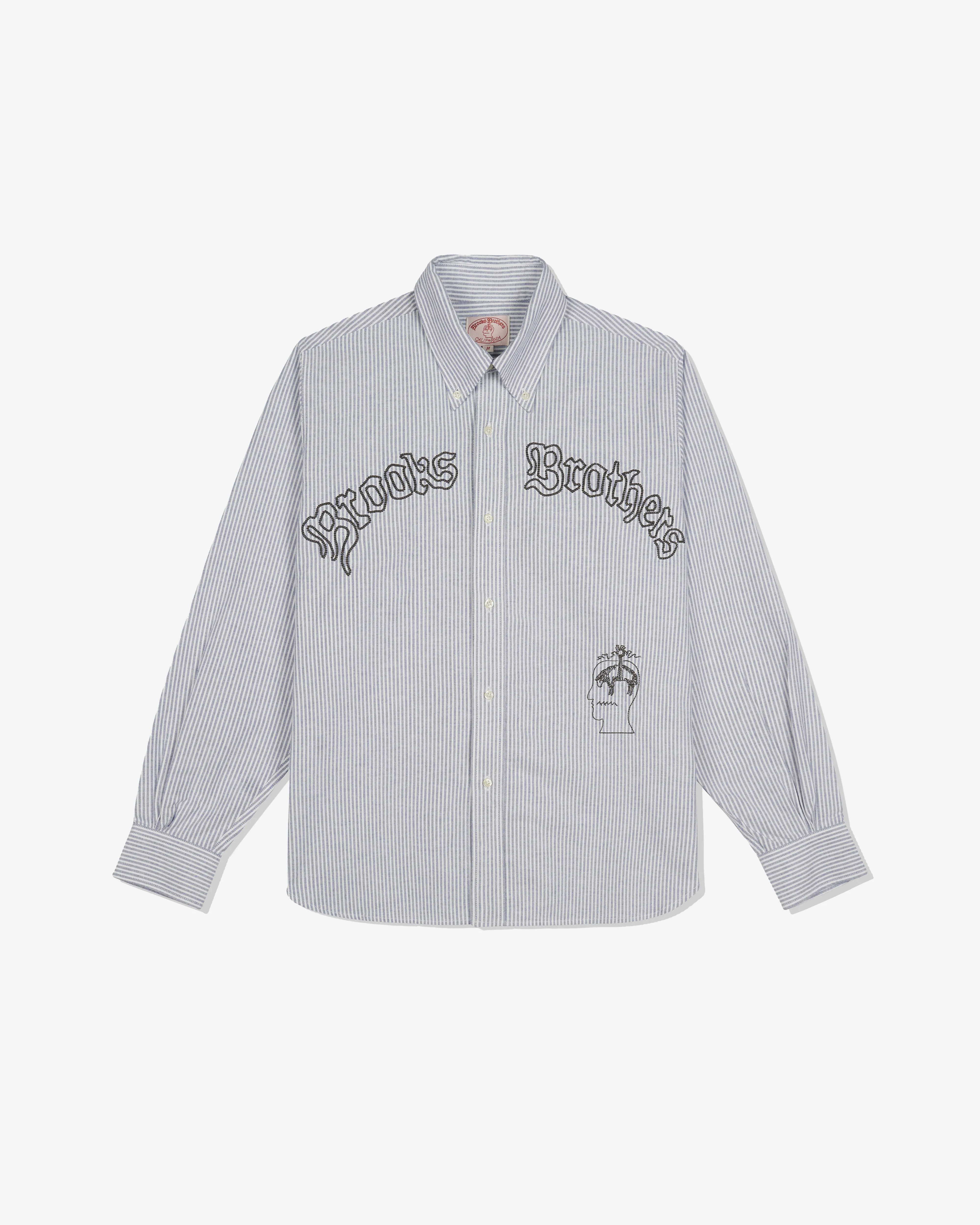 Brain Dead - Brooks Brothers California Men's Embroidered Stripe Oxford Shirt - (Blue)