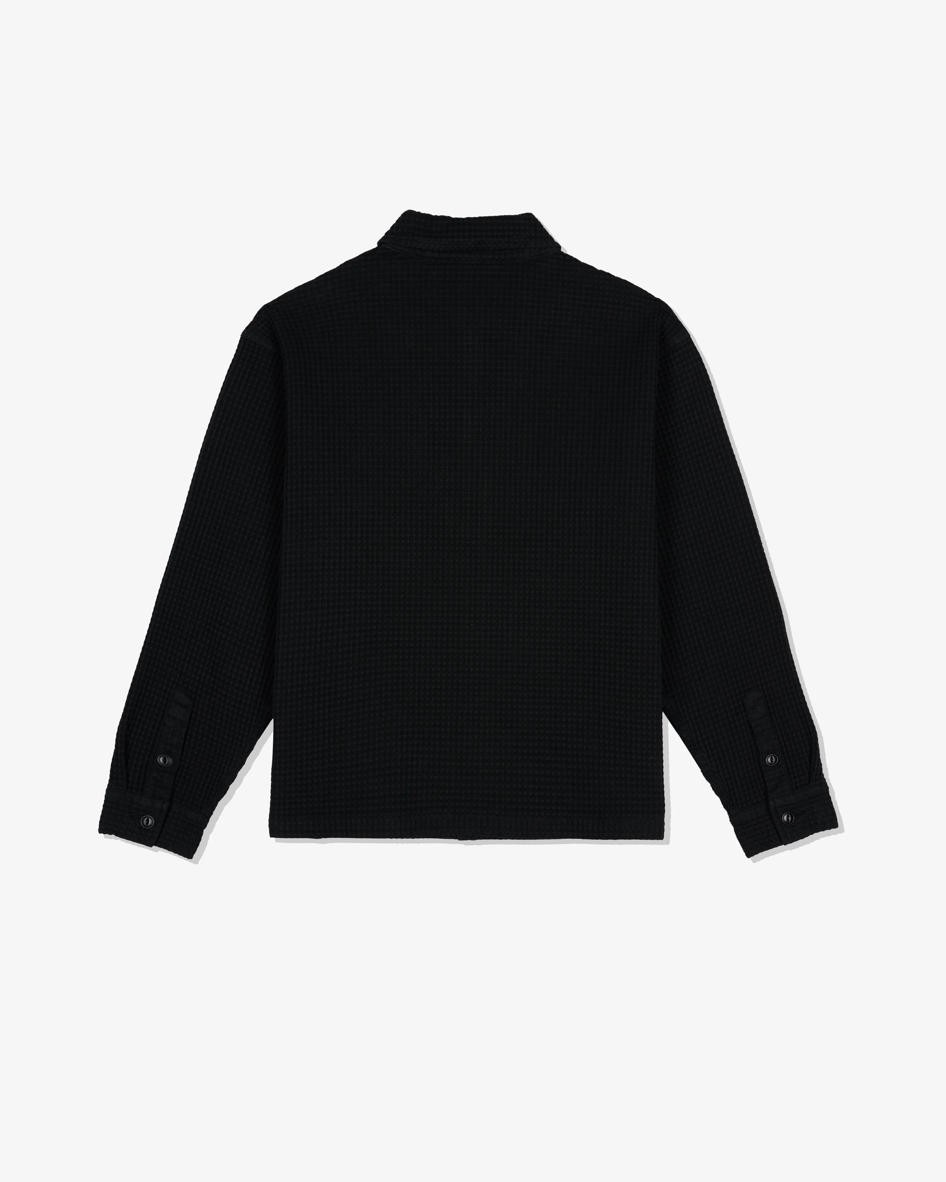 Brain Dead - Men's Waffle Button Front Shirt - (Washed Black)