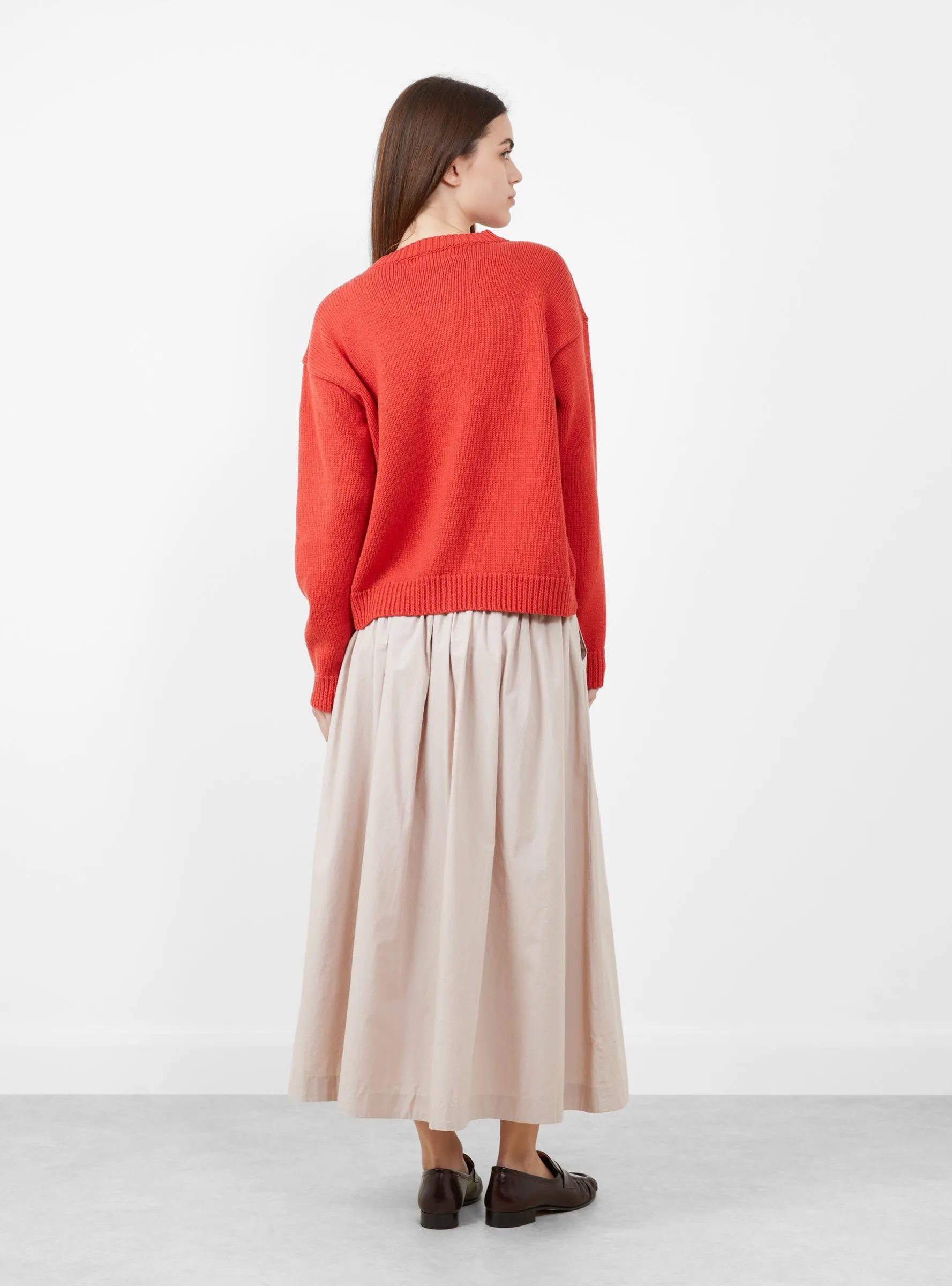 British Wool and Cotton Rosa Cardigan Poppy