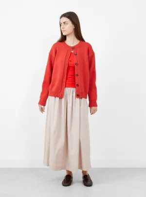 British Wool and Cotton Rosa Cardigan Poppy