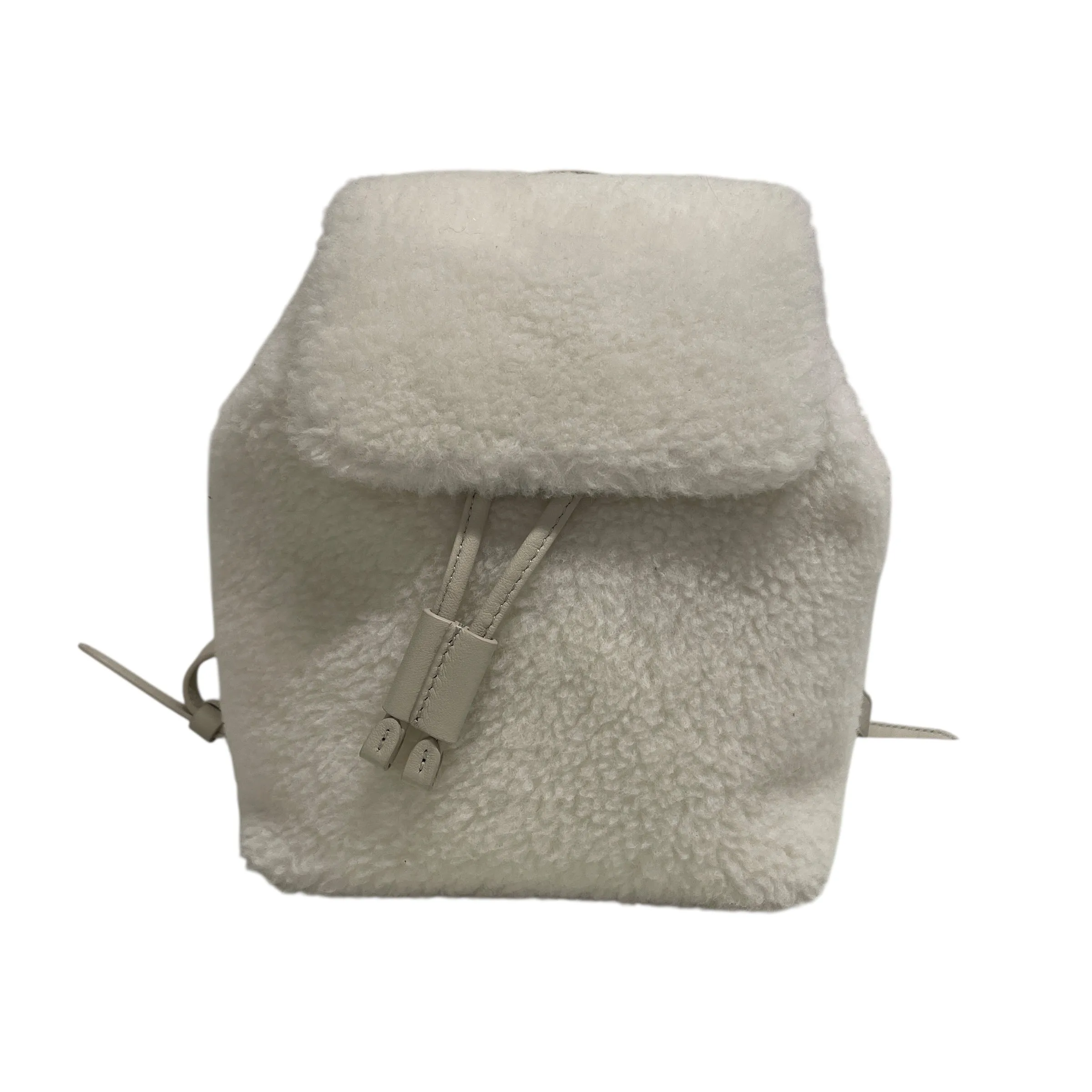 BRUNELLO CUCINELLI/Backpack/XS/Cotton/WHT/FLEECE/  TOP ADJUSTABLE