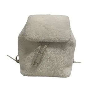 BRUNELLO CUCINELLI/Backpack/XS/Cotton/WHT/FLEECE/  TOP ADJUSTABLE