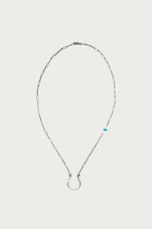 Coin Horseshoe and Turquoise Necklace
