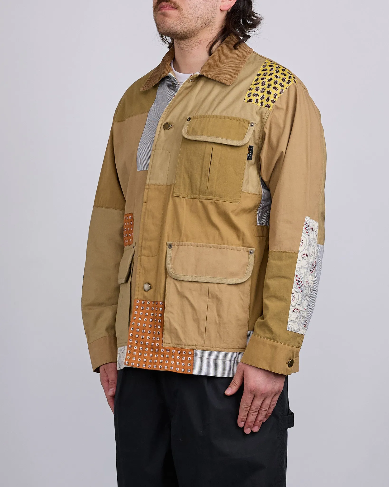 COMME des GARONS HOMME Nylon Back Satin Chore Jacket Multi Mix