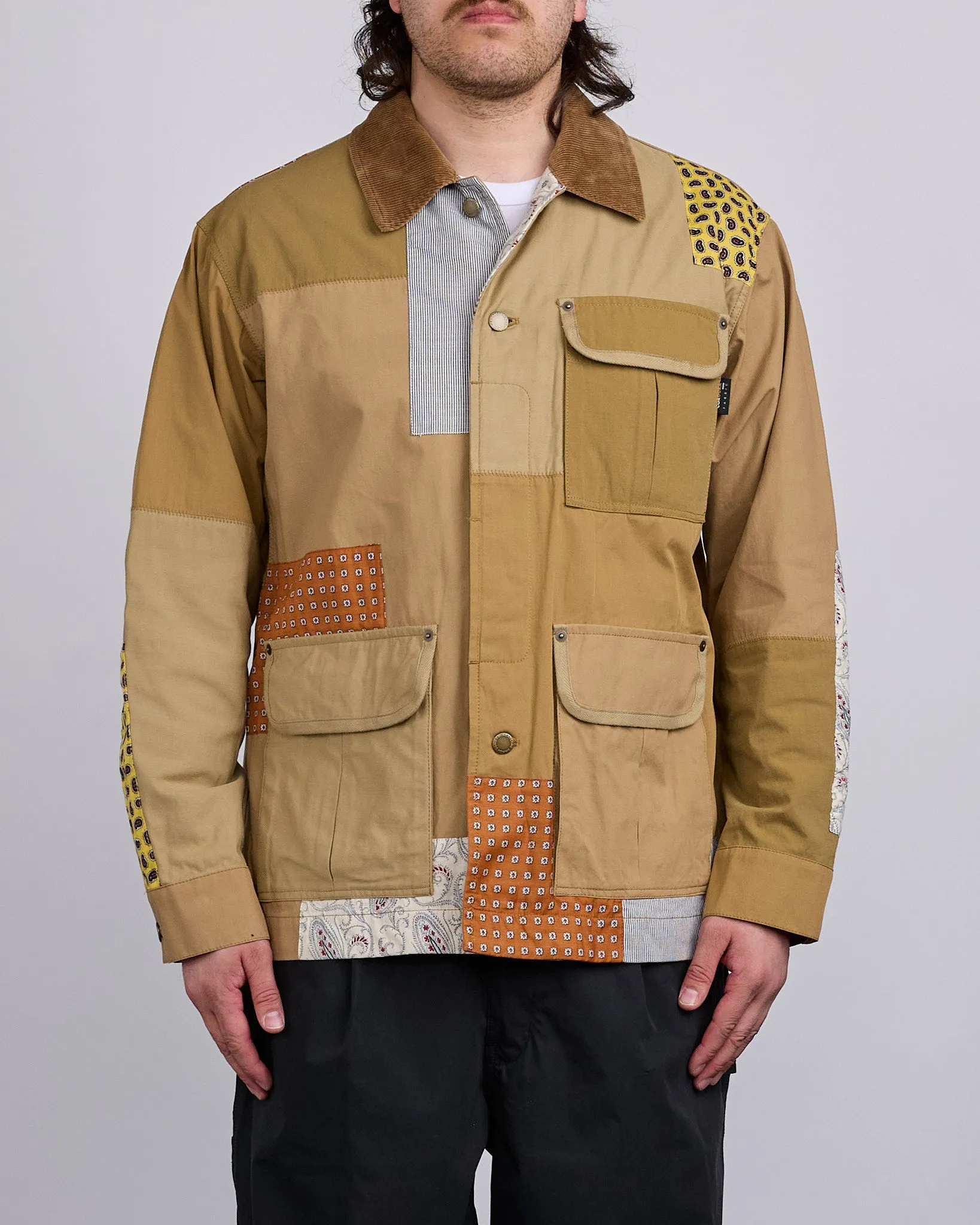 COMME des GARONS HOMME Nylon Back Satin Chore Jacket Multi Mix