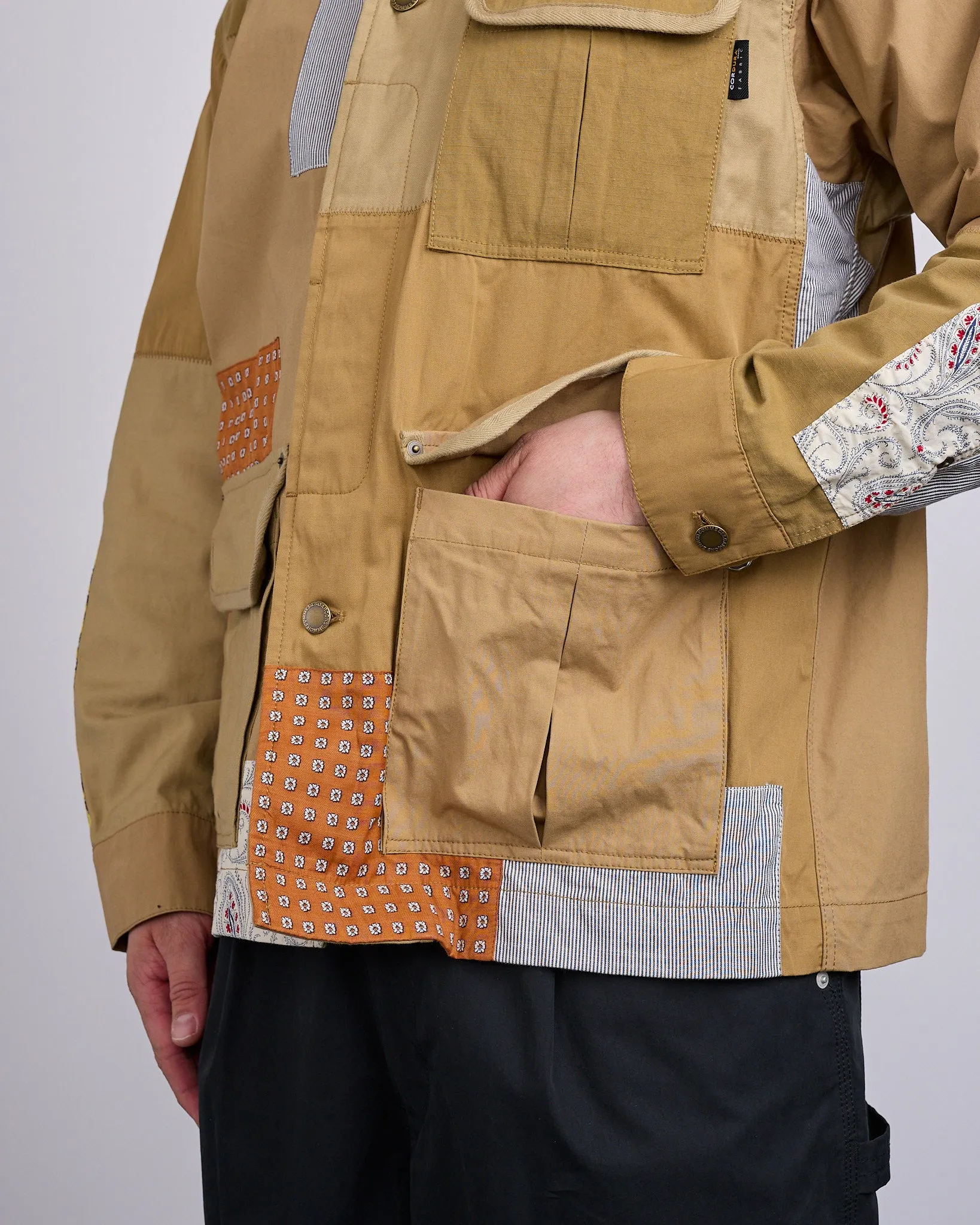 COMME des GARONS HOMME Nylon Back Satin Chore Jacket Multi Mix