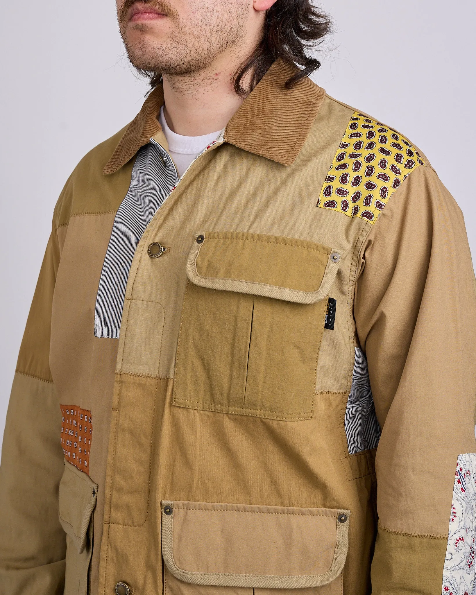 COMME des GARONS HOMME Nylon Back Satin Chore Jacket Multi Mix