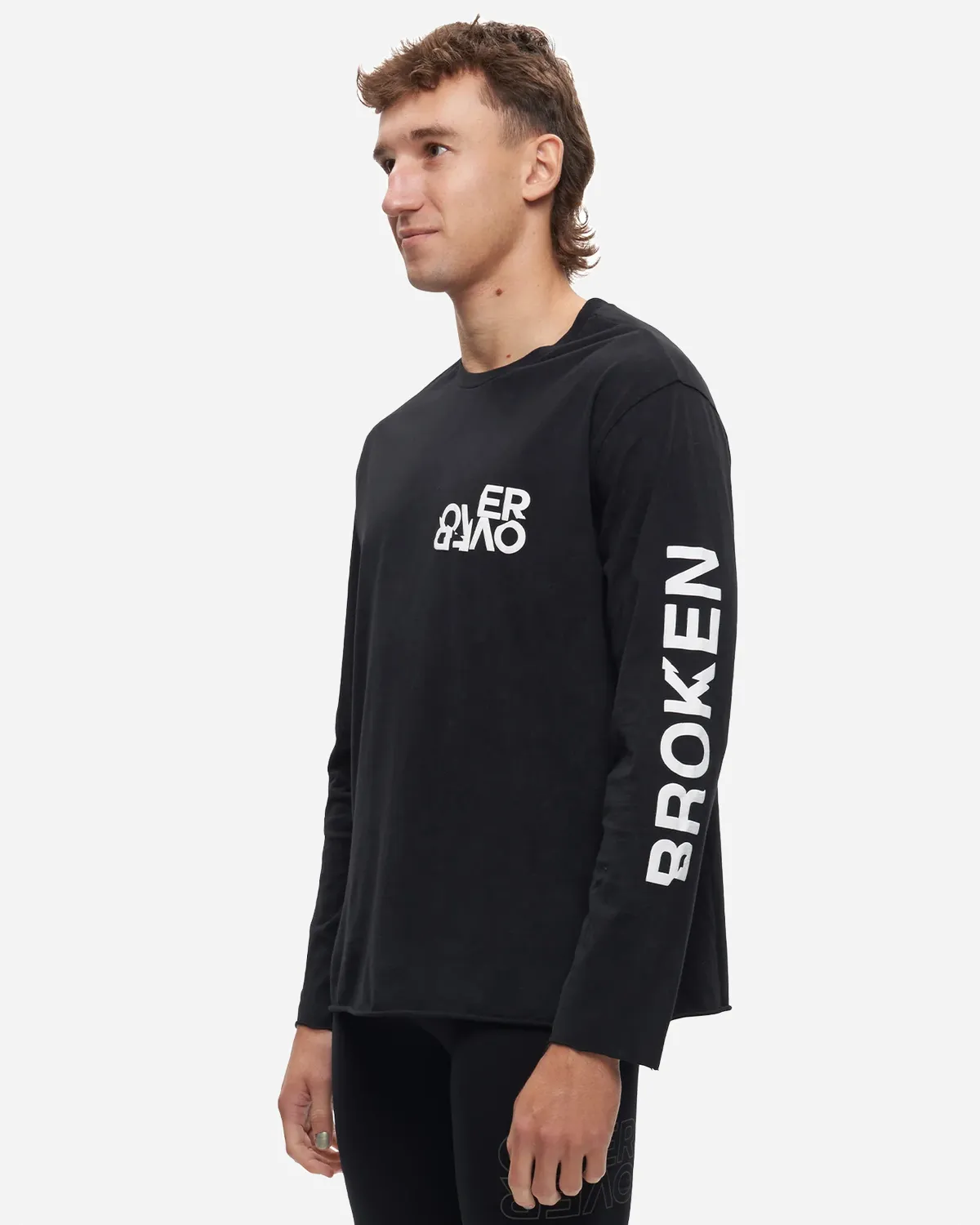 Easy L/S Tee Broken Records - Black / White