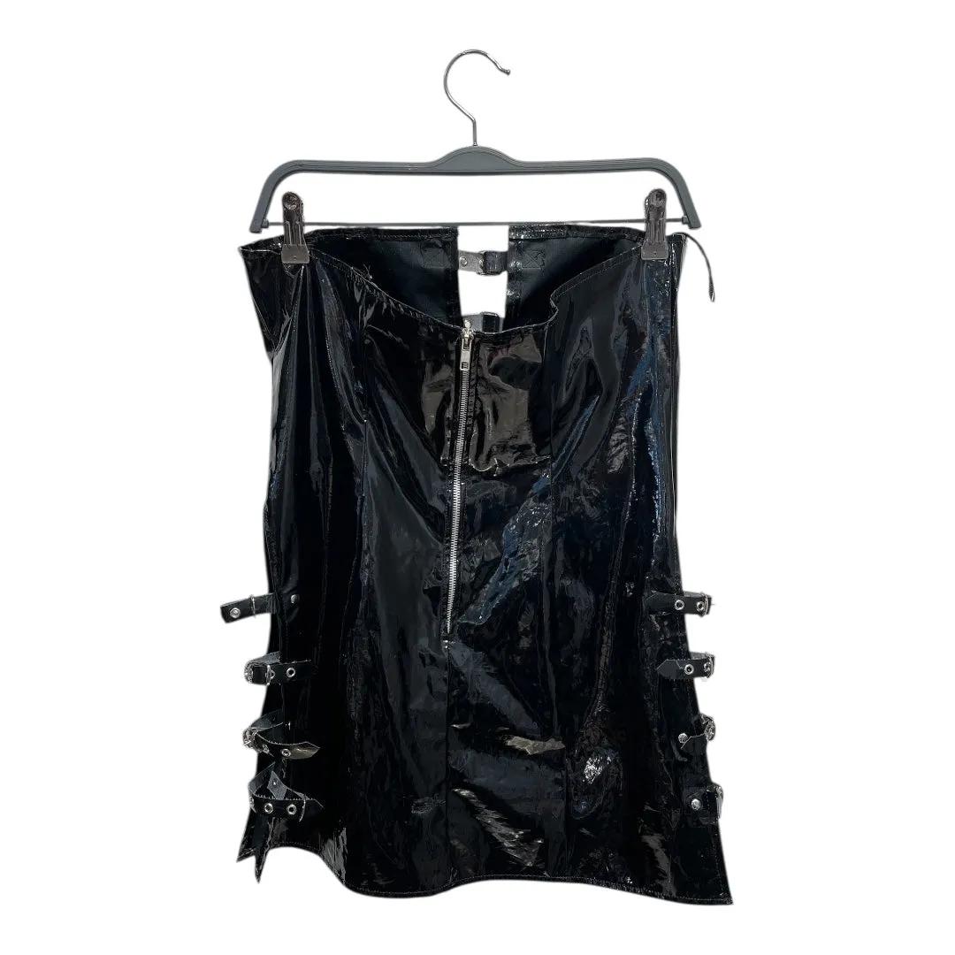 elegant moments leather/Blouse/L/Faux Leather/BLK/buckles