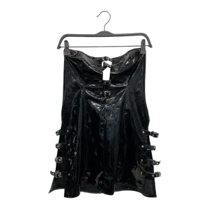 elegant moments leather/Blouse/L/Faux Leather/BLK/buckles