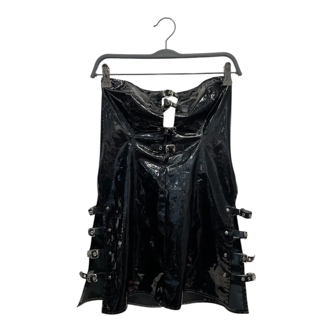 elegant moments leather/Blouse/L/Faux Leather/BLK/buckles
