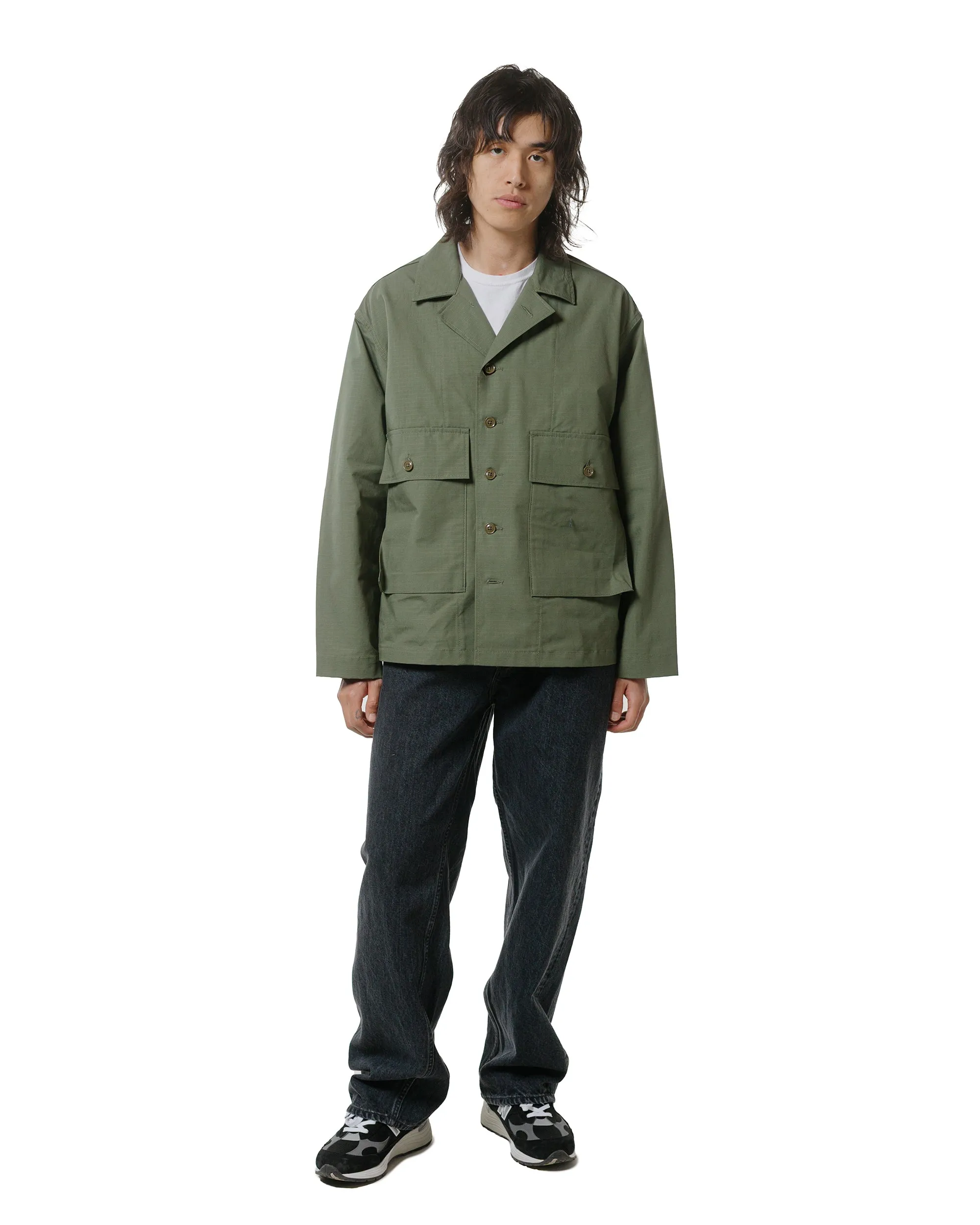 Engineered Garments Workaday Sea Bees Jacket Olive Cotton Ripstop