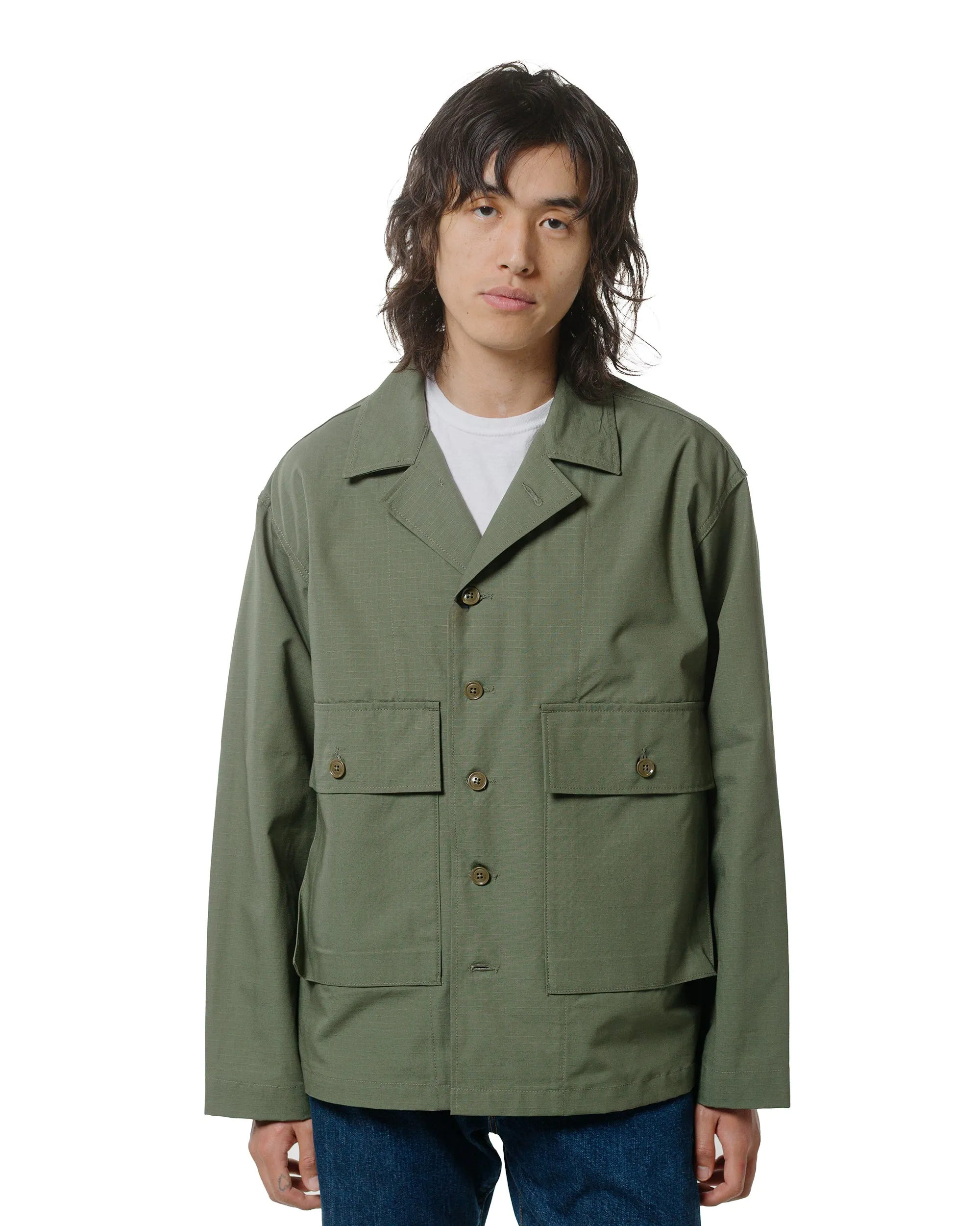 Engineered Garments Workaday Sea Bees Jacket Olive Cotton Ripstop