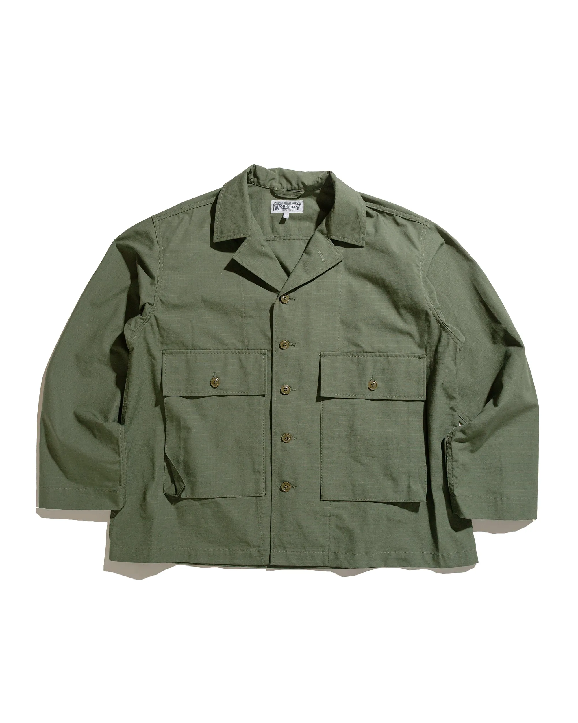 Engineered Garments Workaday Sea Bees Jacket Olive Cotton Ripstop