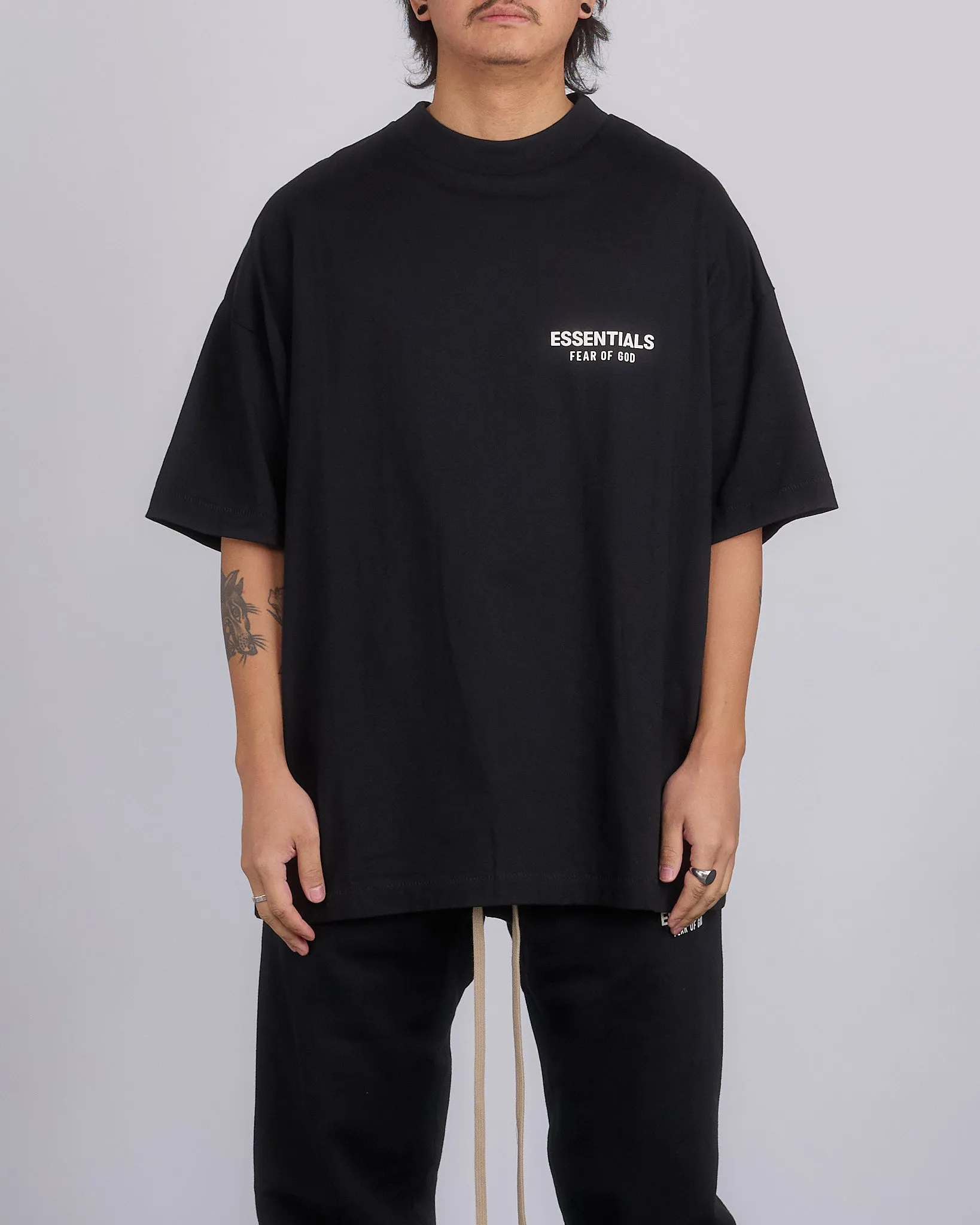 Fear of God Essentials Jersey Logo T-Shirt Black