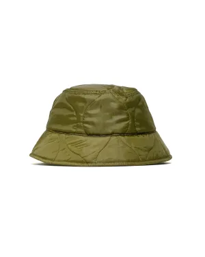 Found Feather Bucket Hat Quilted Military Liner Green