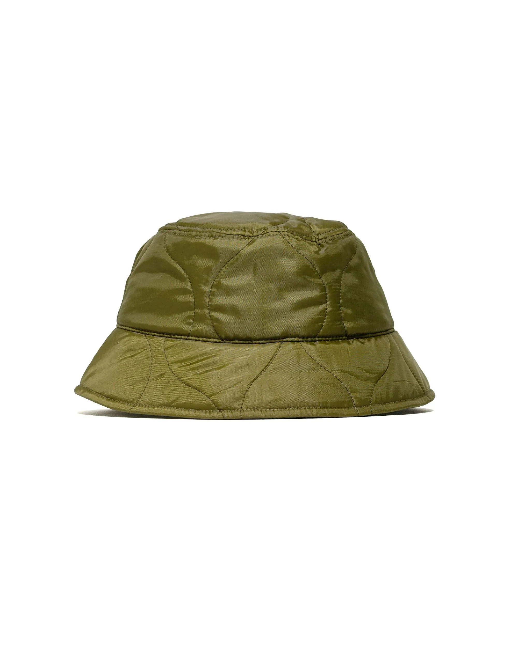 Found Feather Bucket Hat Quilted Military Liner Green