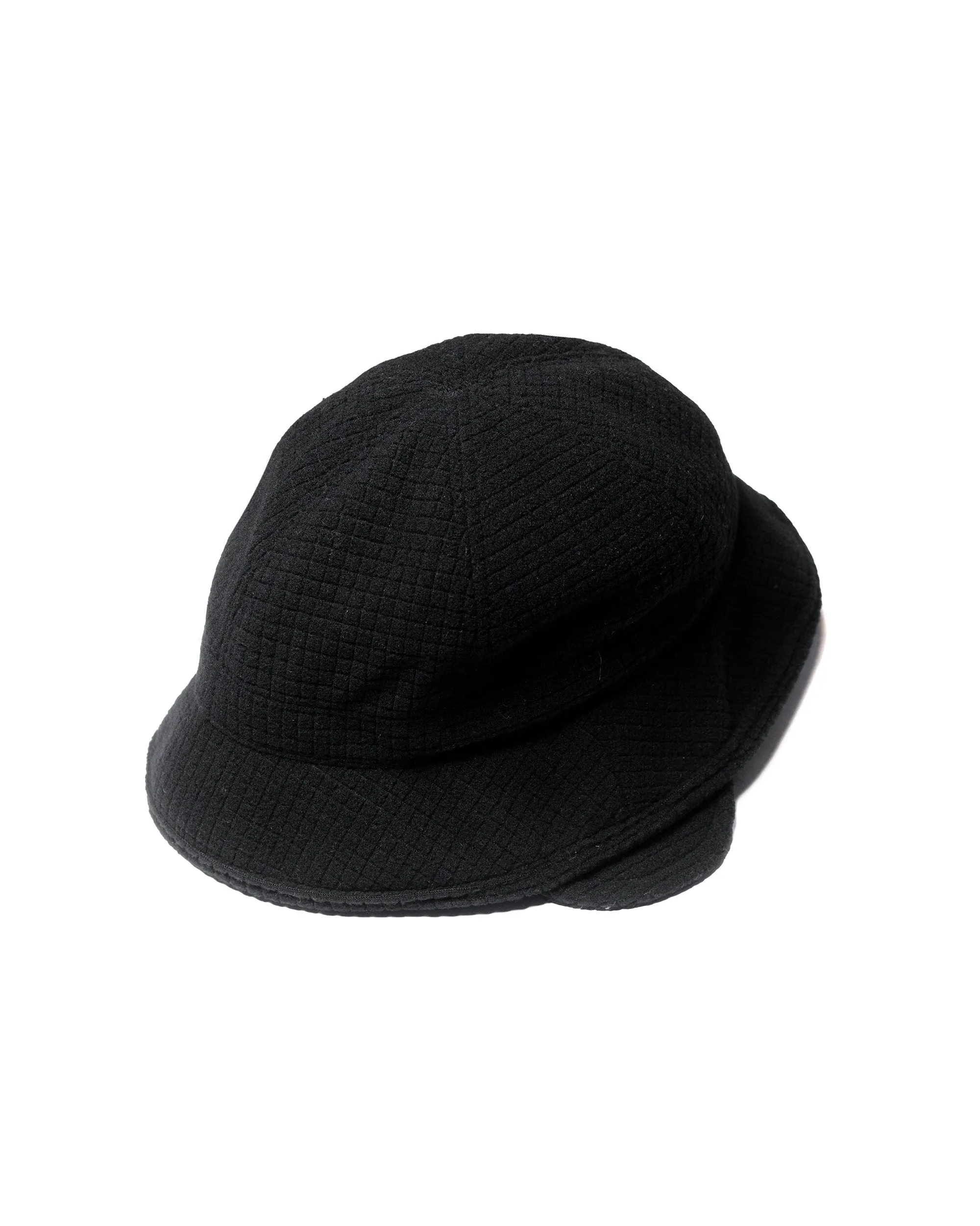 Found Feather Winter Safari Hat Quilted Polar Fleece Black