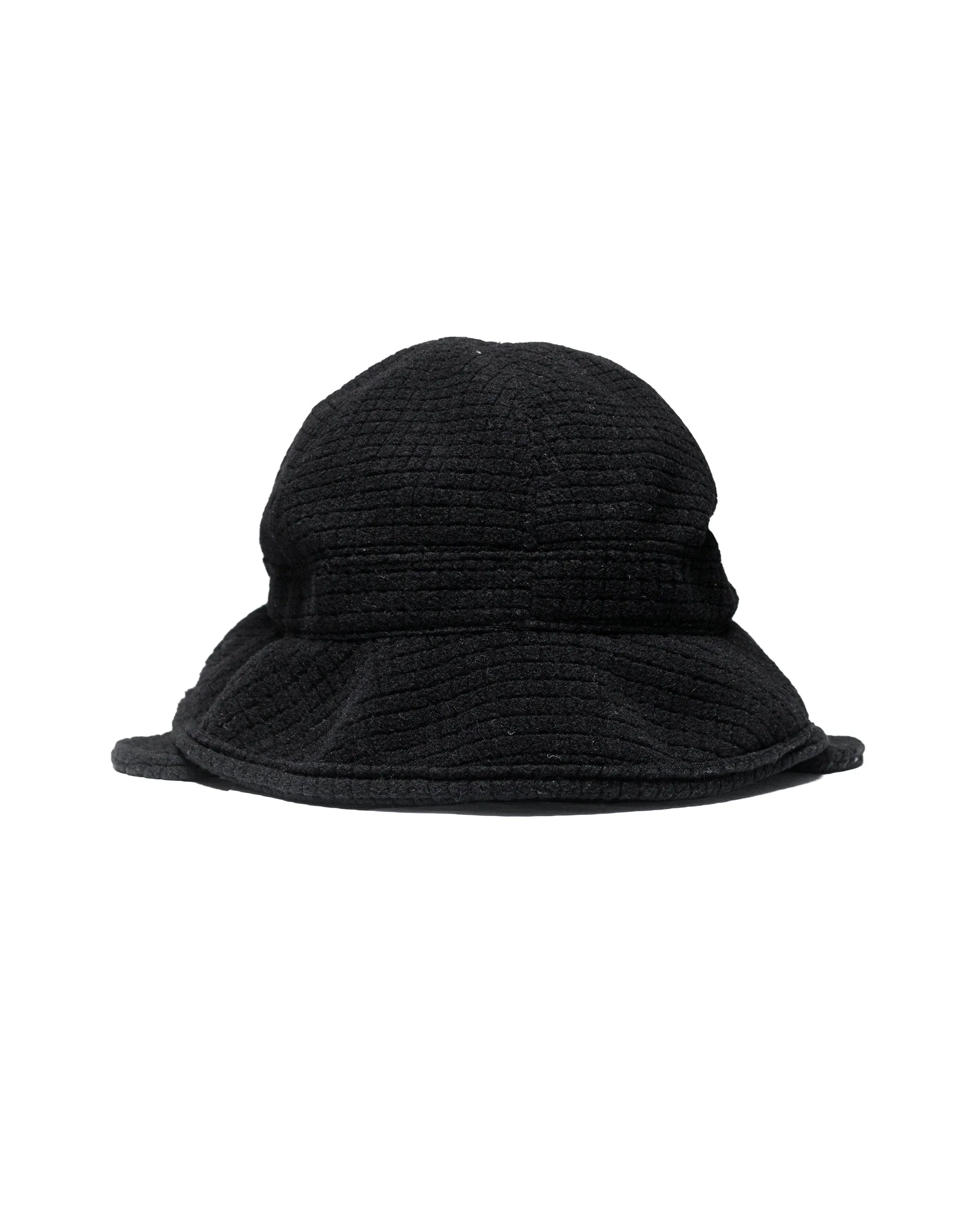 Found Feather Winter Safari Hat Quilted Polar Fleece Black