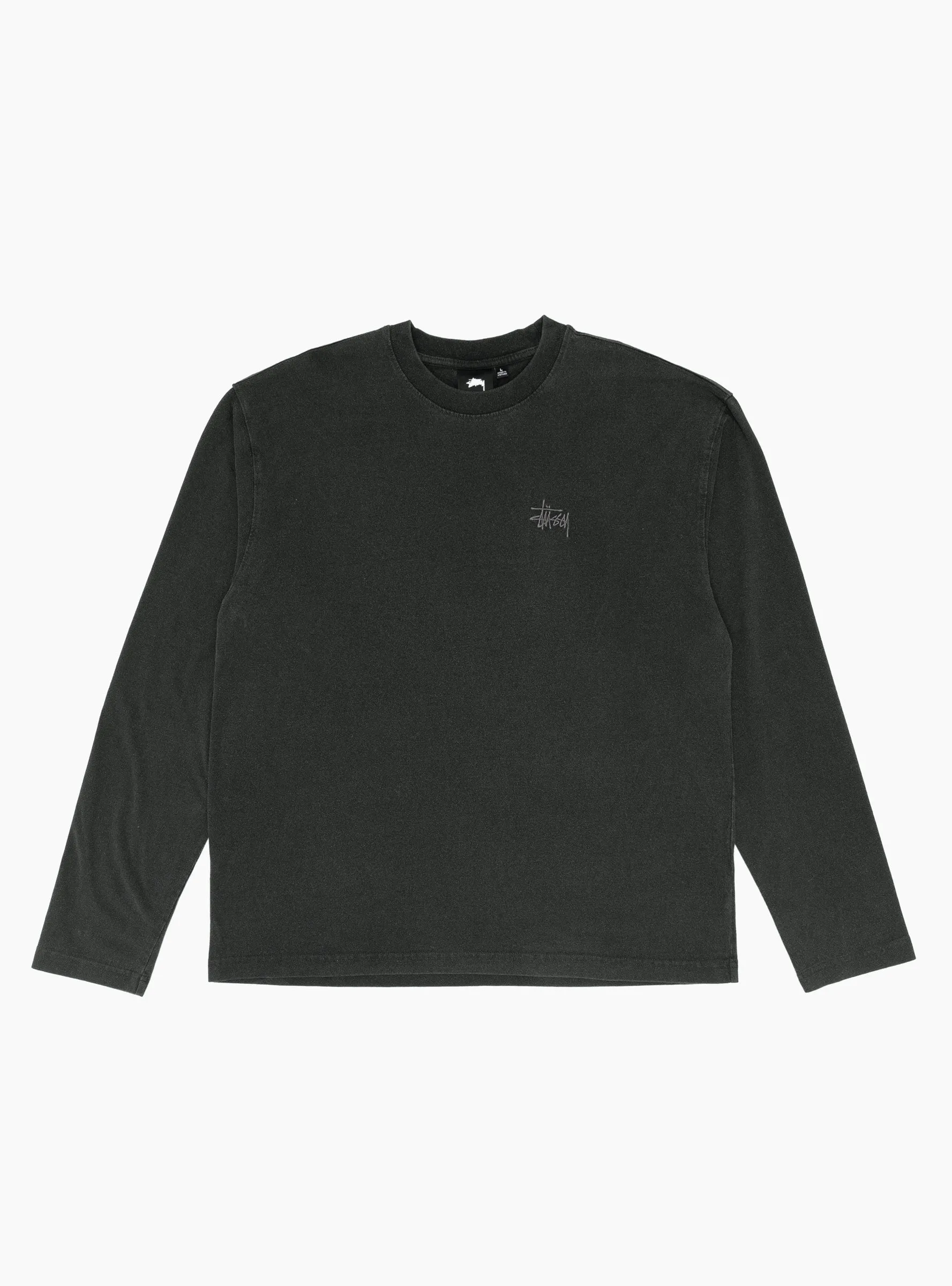 Heavy Washed Long Sleeve Crew Faded Black