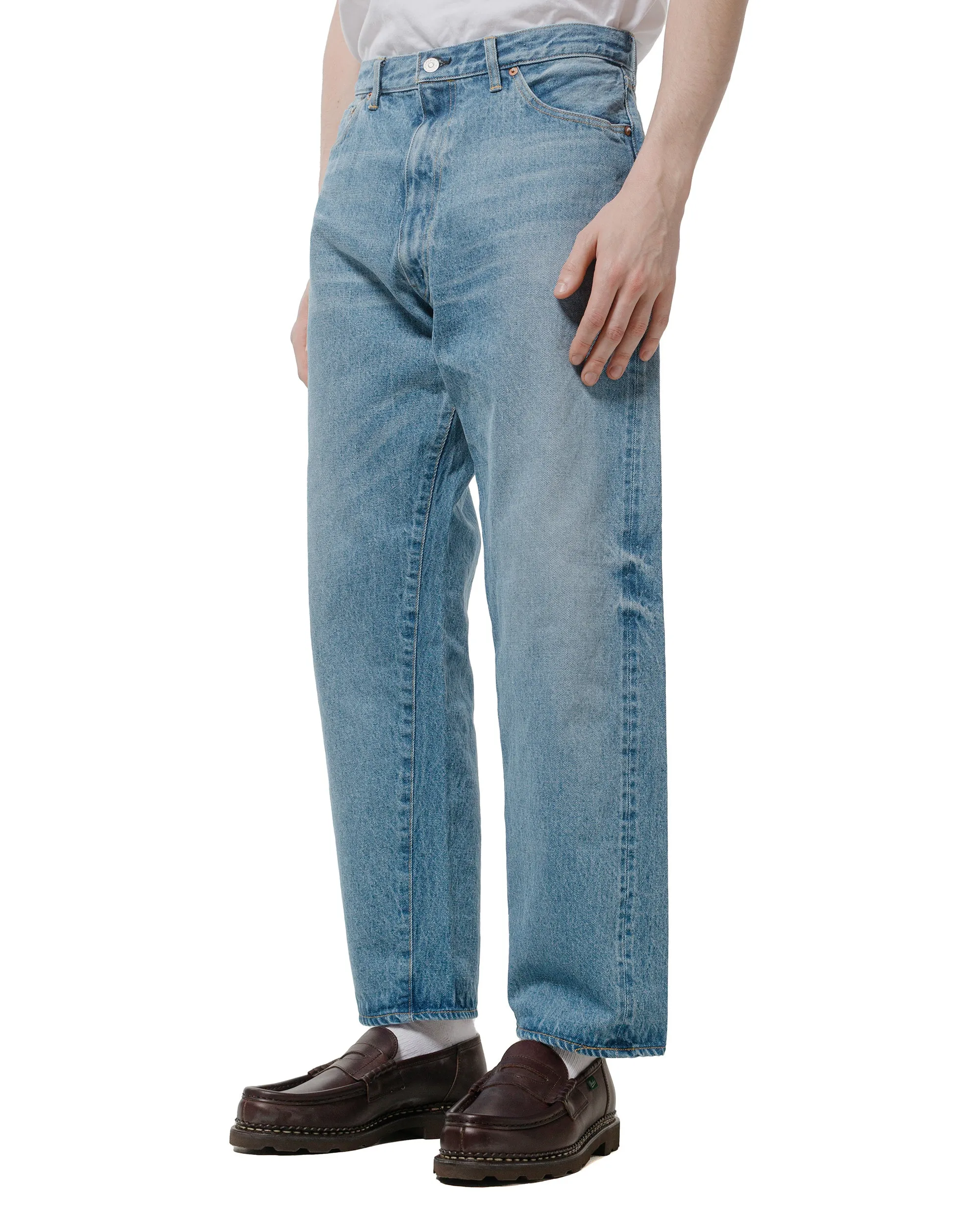 KAPTAIN SUNSHINE 5P Zipper Front Denim Pants Indigo Vintage Wash