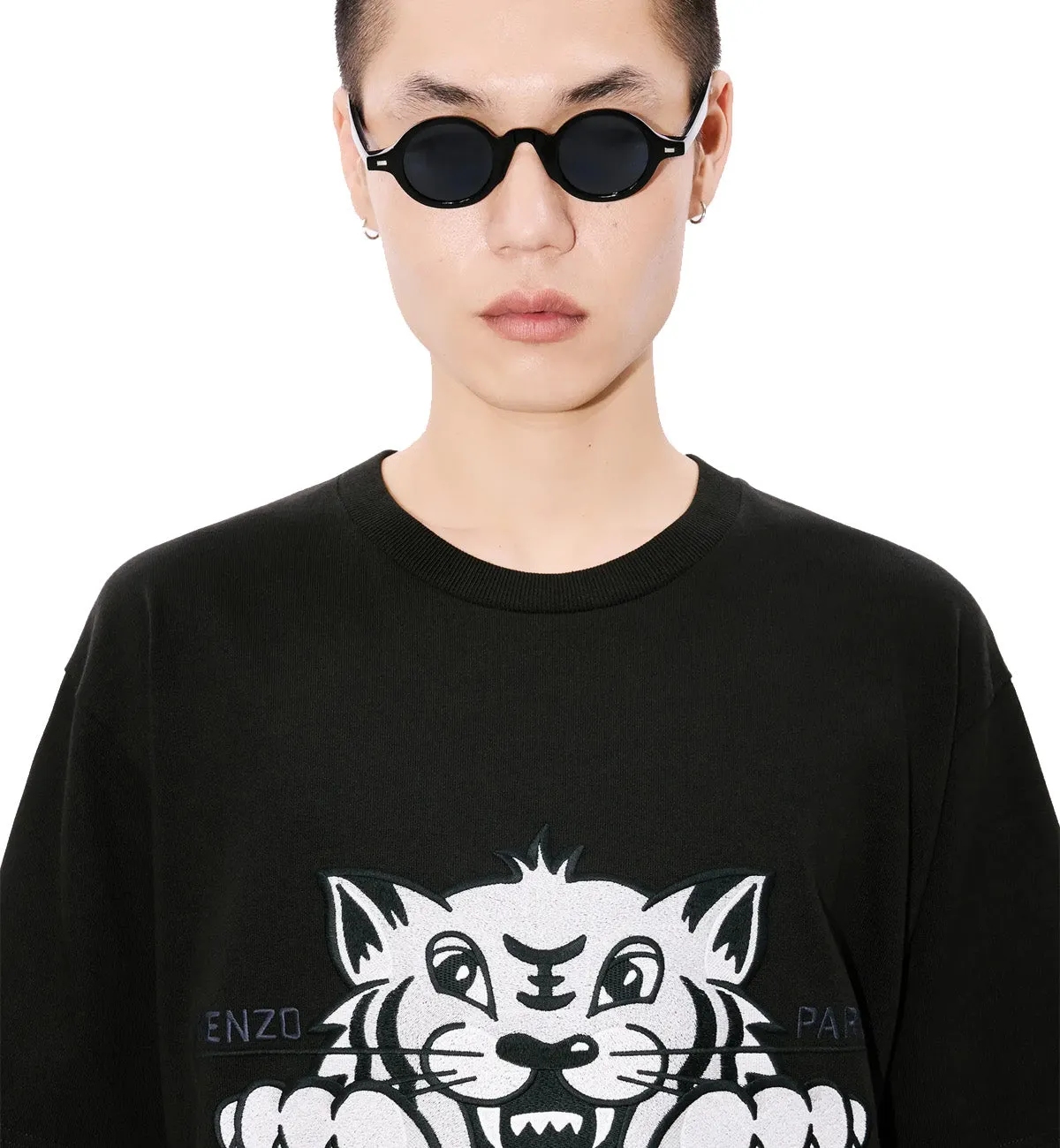 Kenzo Embroidered Happy Tiger T-Shirt (Black)
