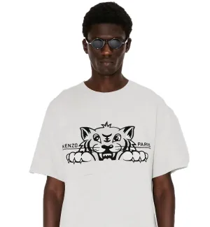 Kenzo Embroidered Happy Tiger T-Shirt (Grey)