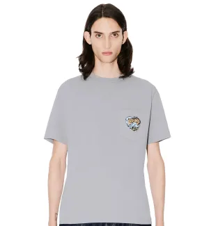 Kenzo Embroidered Jungle Heart Pocket T-Shirt (Grey)