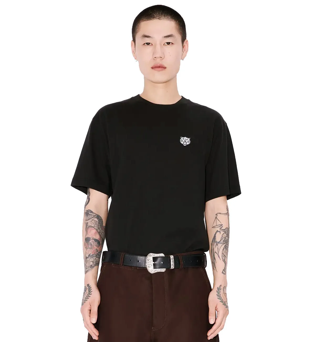Kenzo Embroidered Little Happy Tiger T-Shirt (Black)