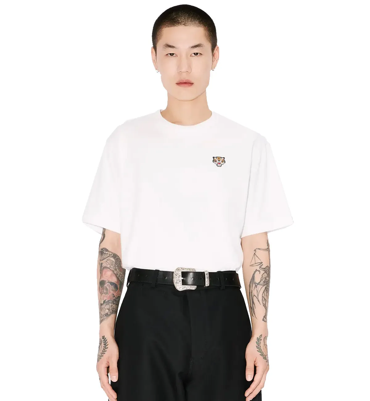 Kenzo Embroidered Little Happy Tiger T-Shirt (White)