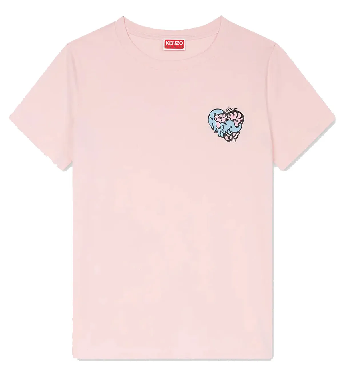 Kenzo Female Embroidered Jungle Heart T-Shirt (Pink)