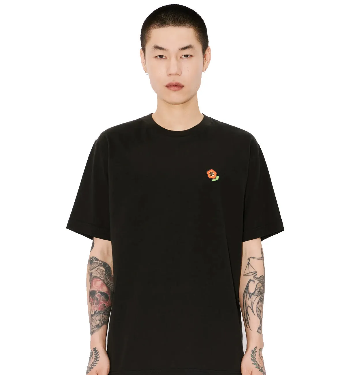 Kenzo Mini Pop Embroidered Boke Flower T-Shirt (Black)