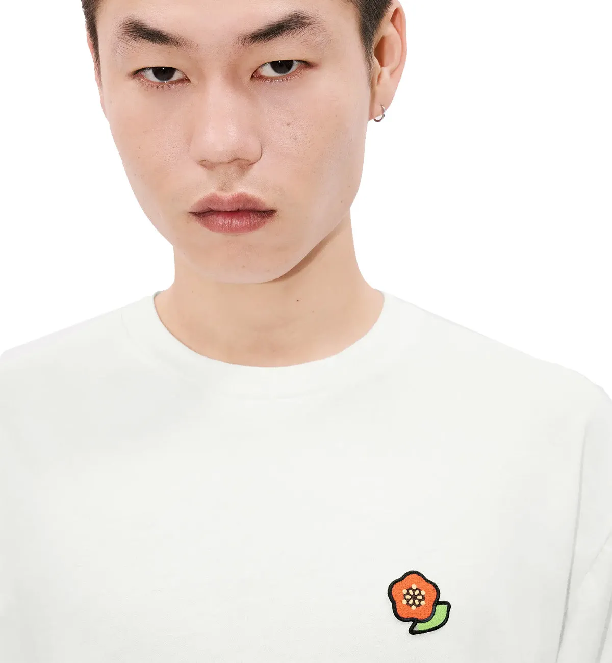 Kenzo Mini Pop Embroidered Boke Flower T-Shirt (White)