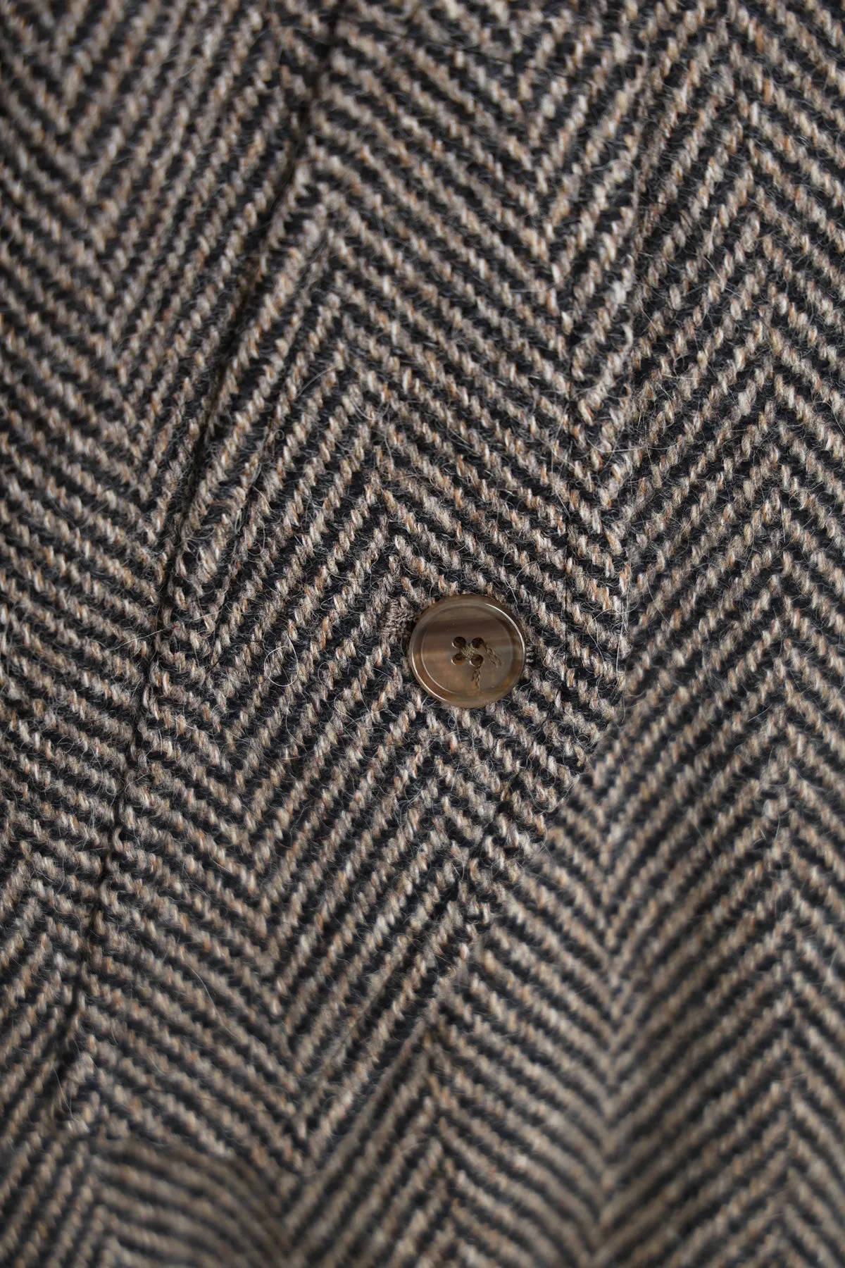 Lama Shetland Wool Tweed Zip Blouson - Khaki Tweed