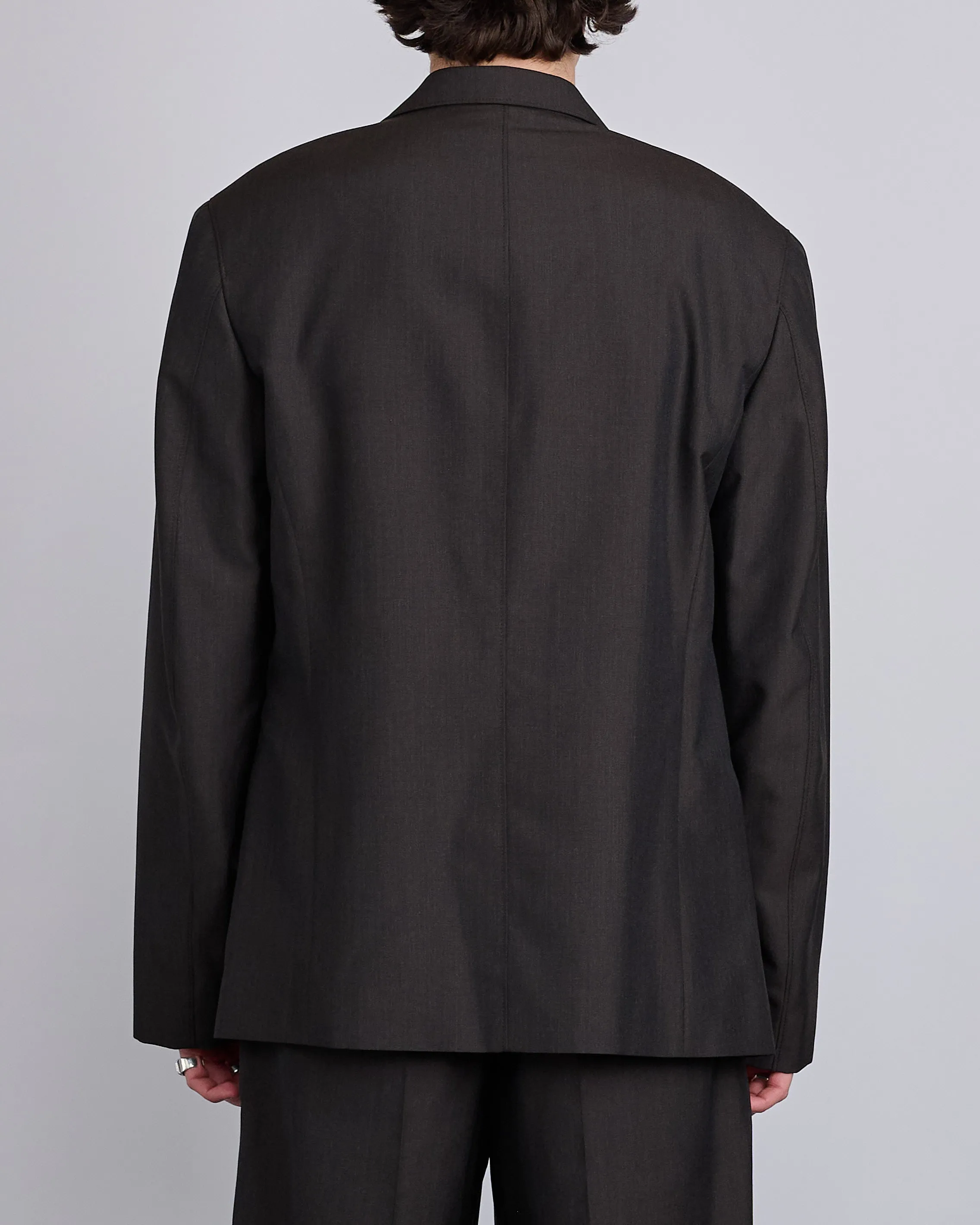 LEMAIRE Tailored SB Blazer Dark Espresso Melange