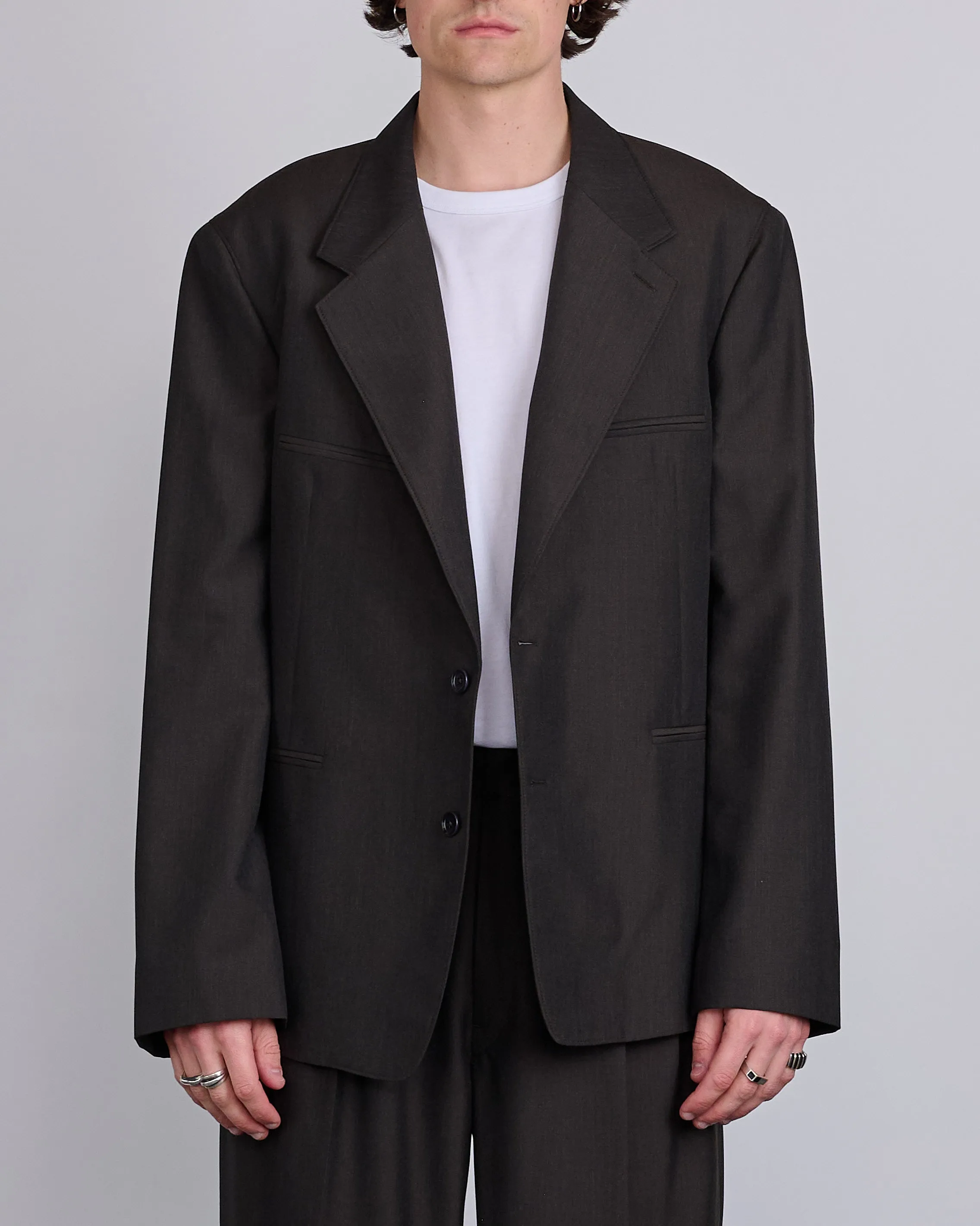 LEMAIRE Tailored SB Blazer Dark Espresso Melange