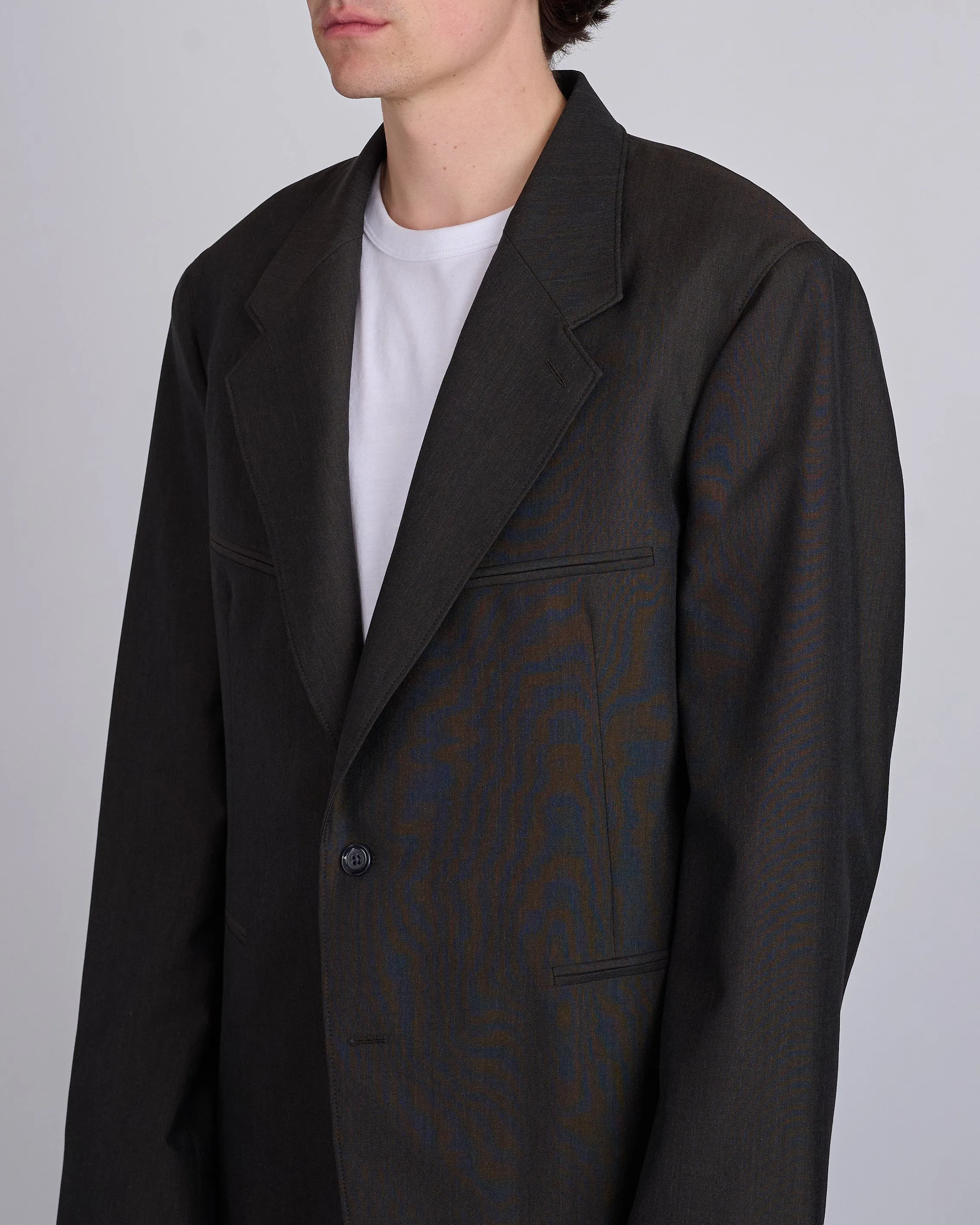 LEMAIRE Tailored SB Blazer Dark Espresso Melange