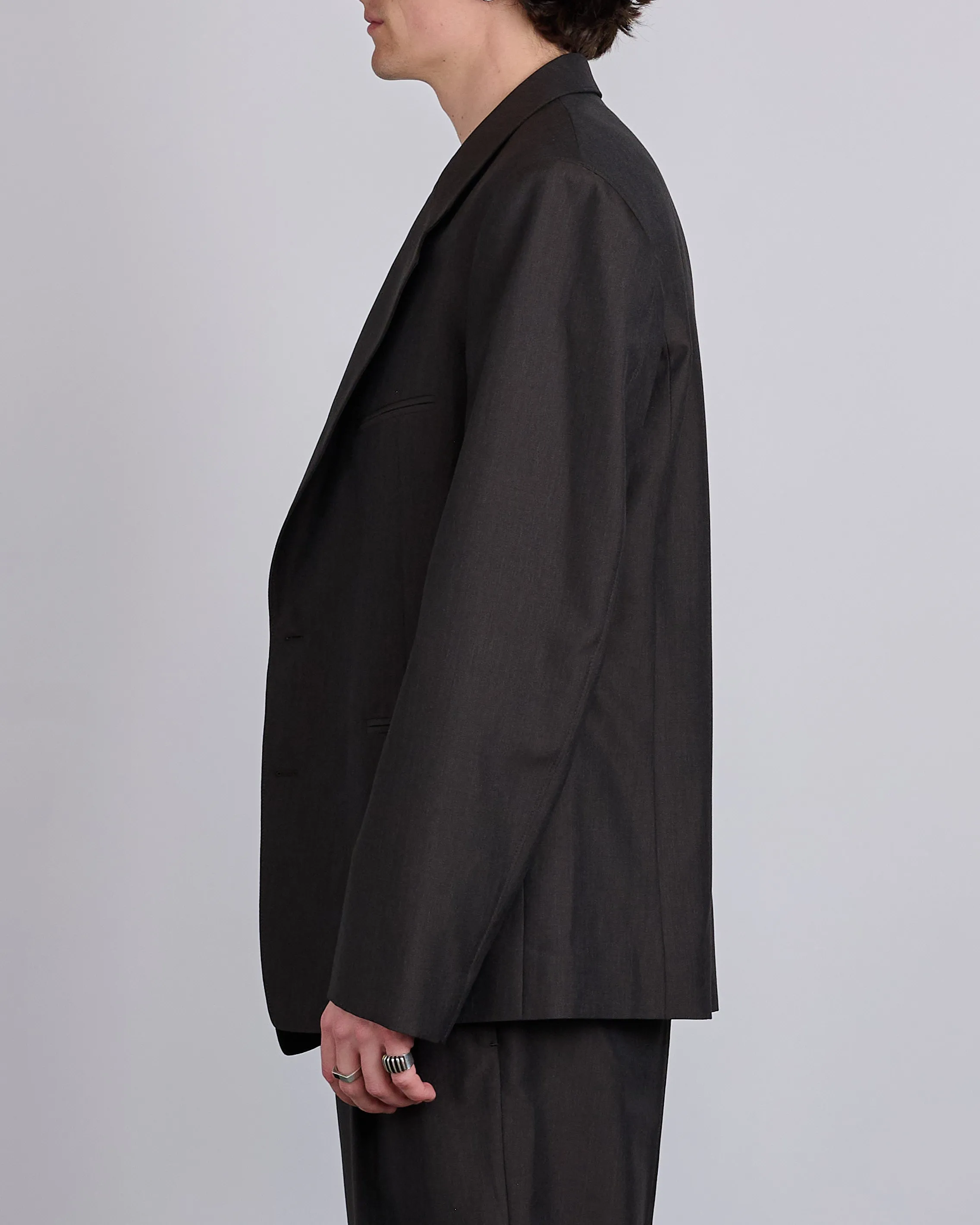 LEMAIRE Tailored SB Blazer Dark Espresso Melange