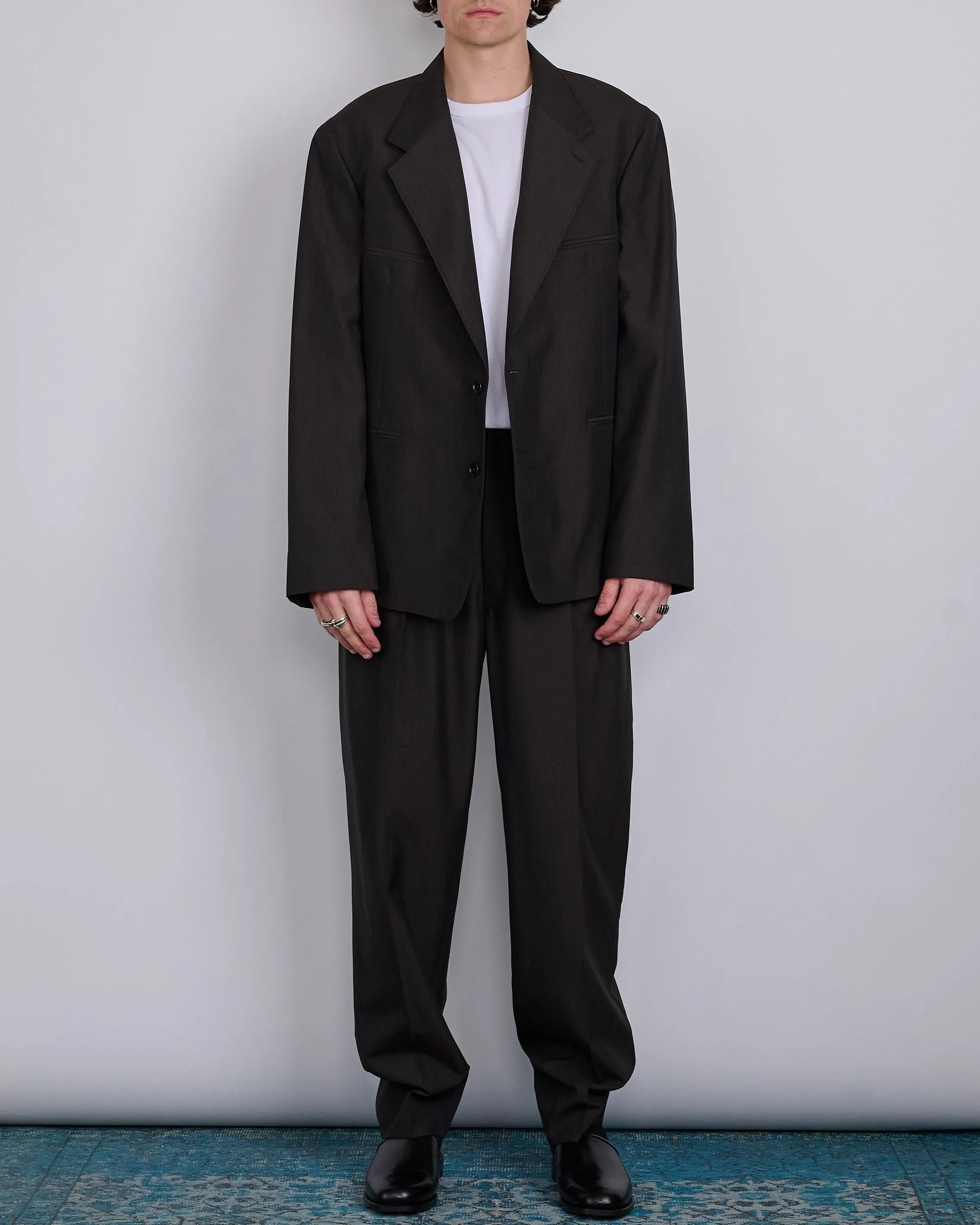 LEMAIRE Tailored SB Blazer Dark Espresso Melange
