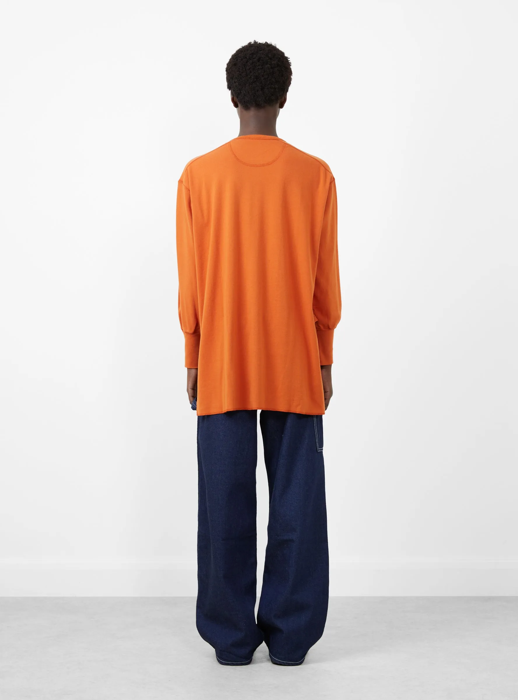 Long Sleeve Ribbed Top Orange