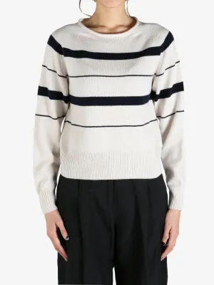 MARGARET HOWELL - Women Striped Roll Edge Jumper