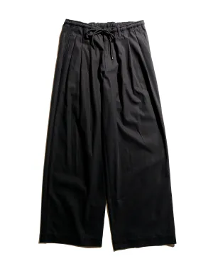 MARKAWARE Triple Pleated Easy Trousers Organic Giza Voile Yarn Twill Black